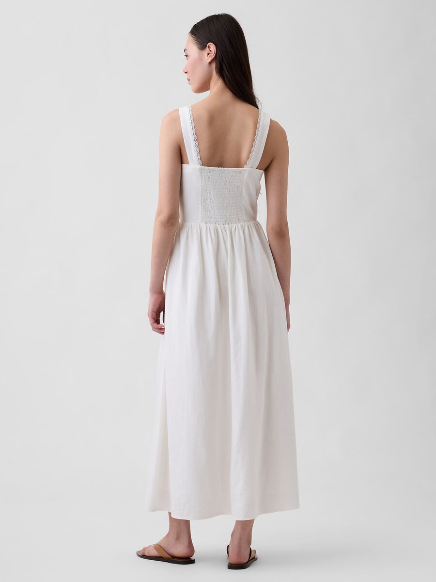 Abito midi in misto lino Donna_1