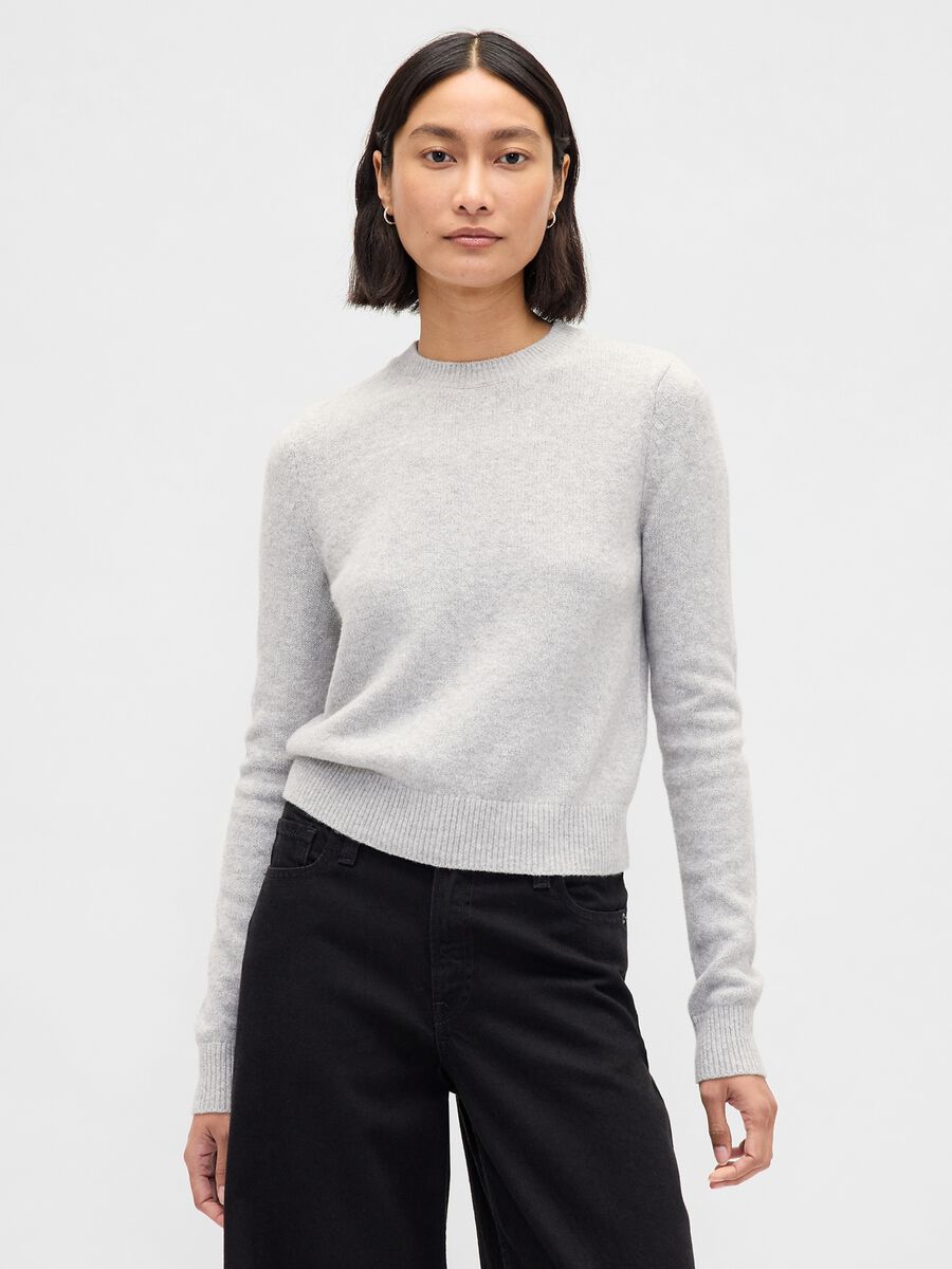 Maglione grigio in misto cotone Donna_0