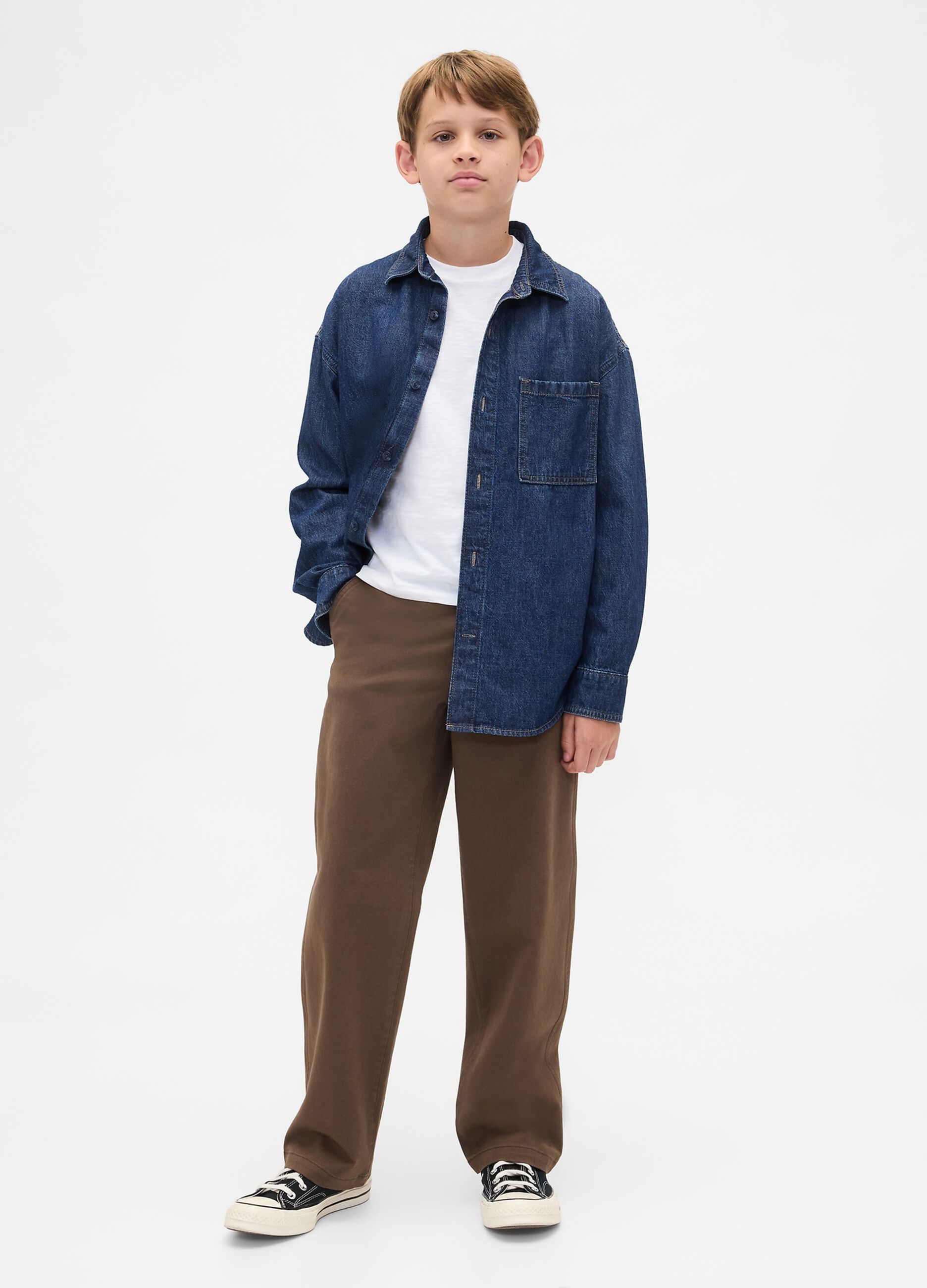 Long-sleeved denim shirt_2