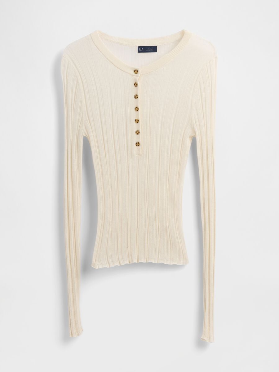 White Sweater with Sheer Long Sleeves Woman_4