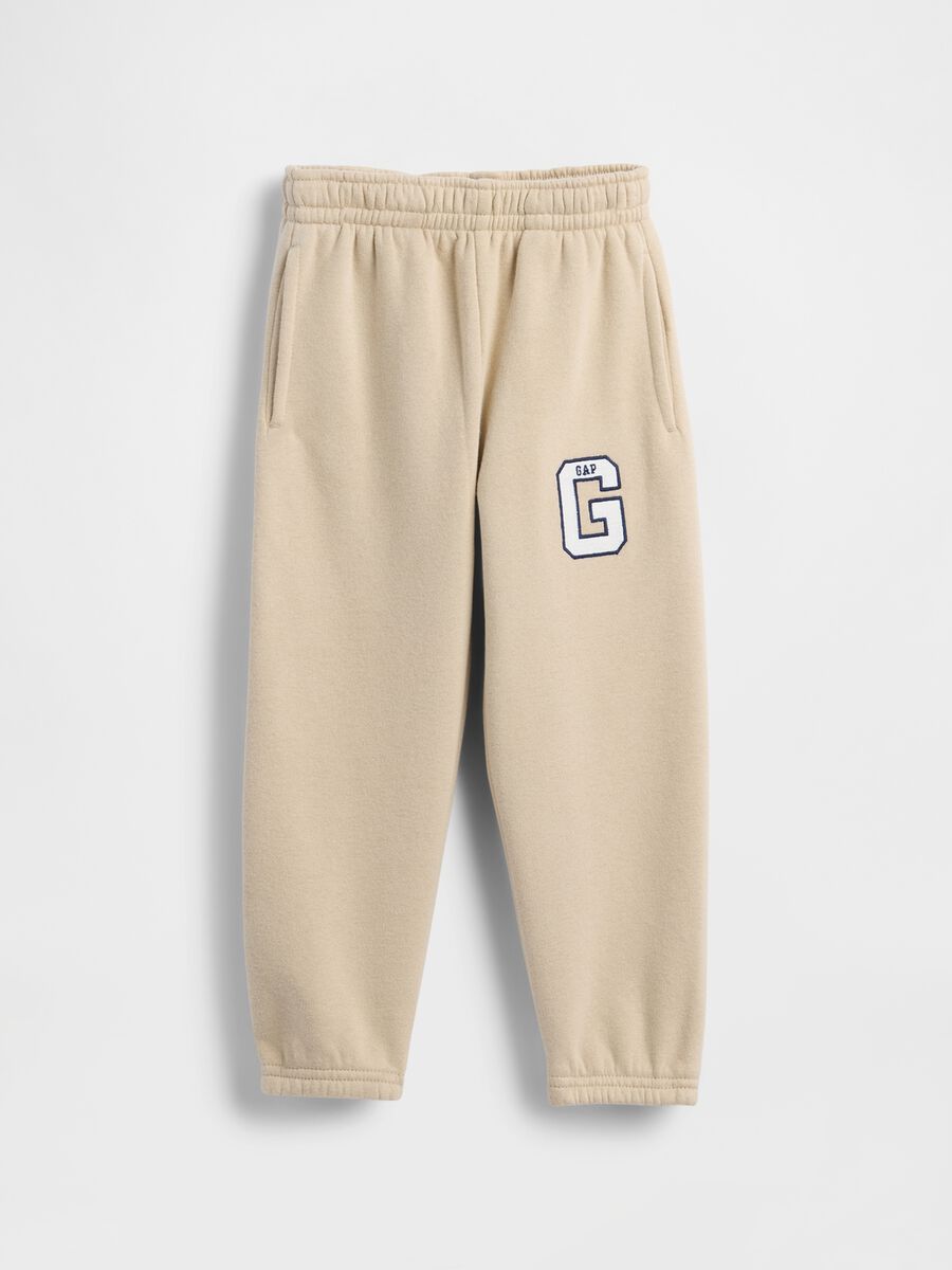 Pantaloni beige in misto cotone e poliestere Bambino_0