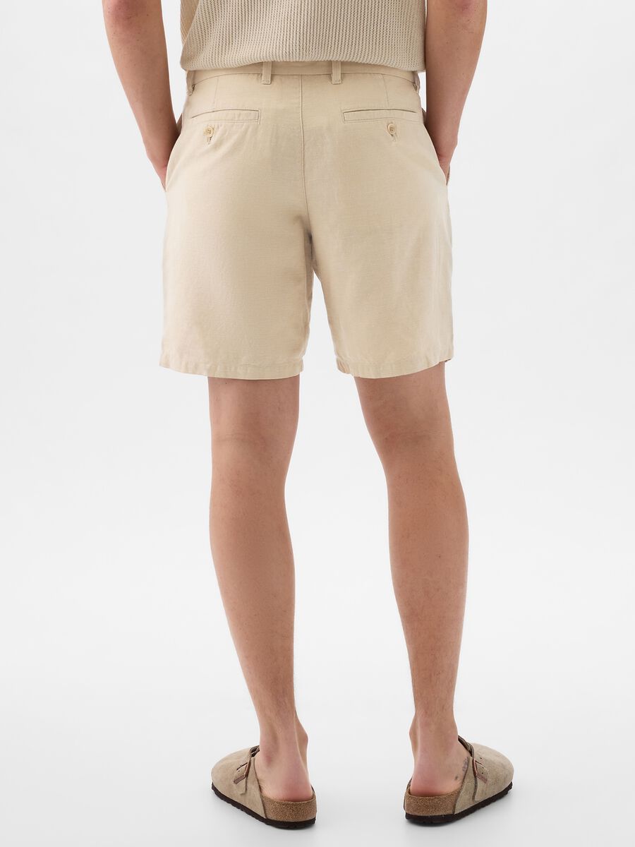 Relaxed-fit Bermuda shorts in cotton and linen Man_3