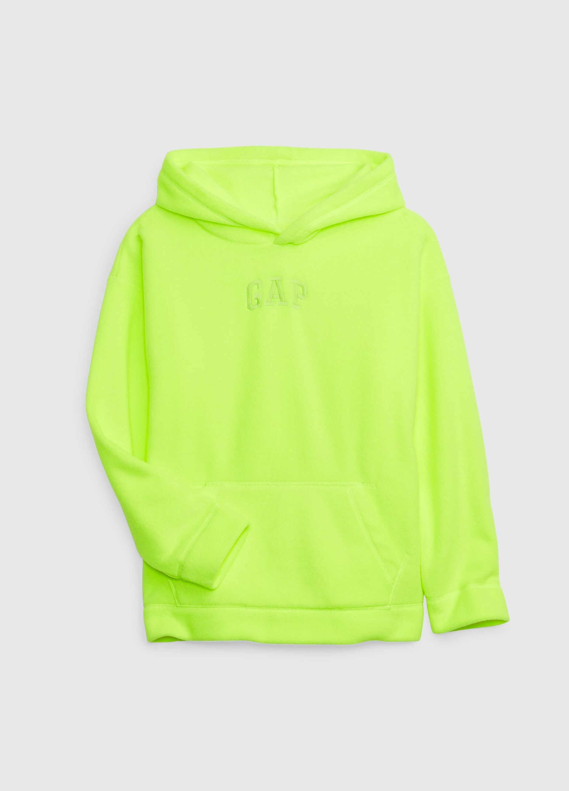 Fleece hoodie with embroidered logo