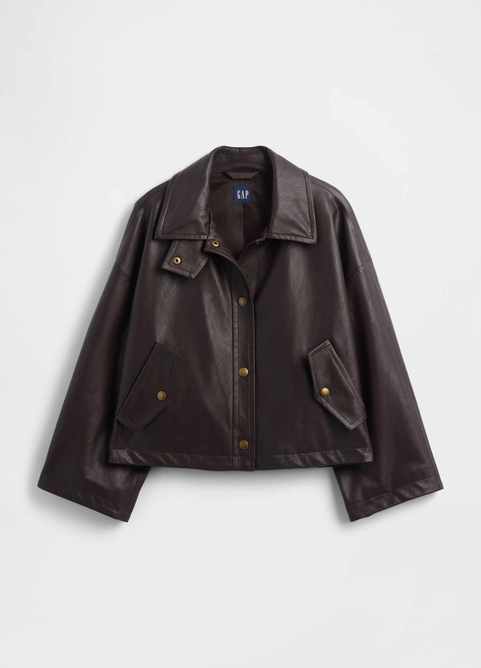 Brown Faux Leather Jacket_5