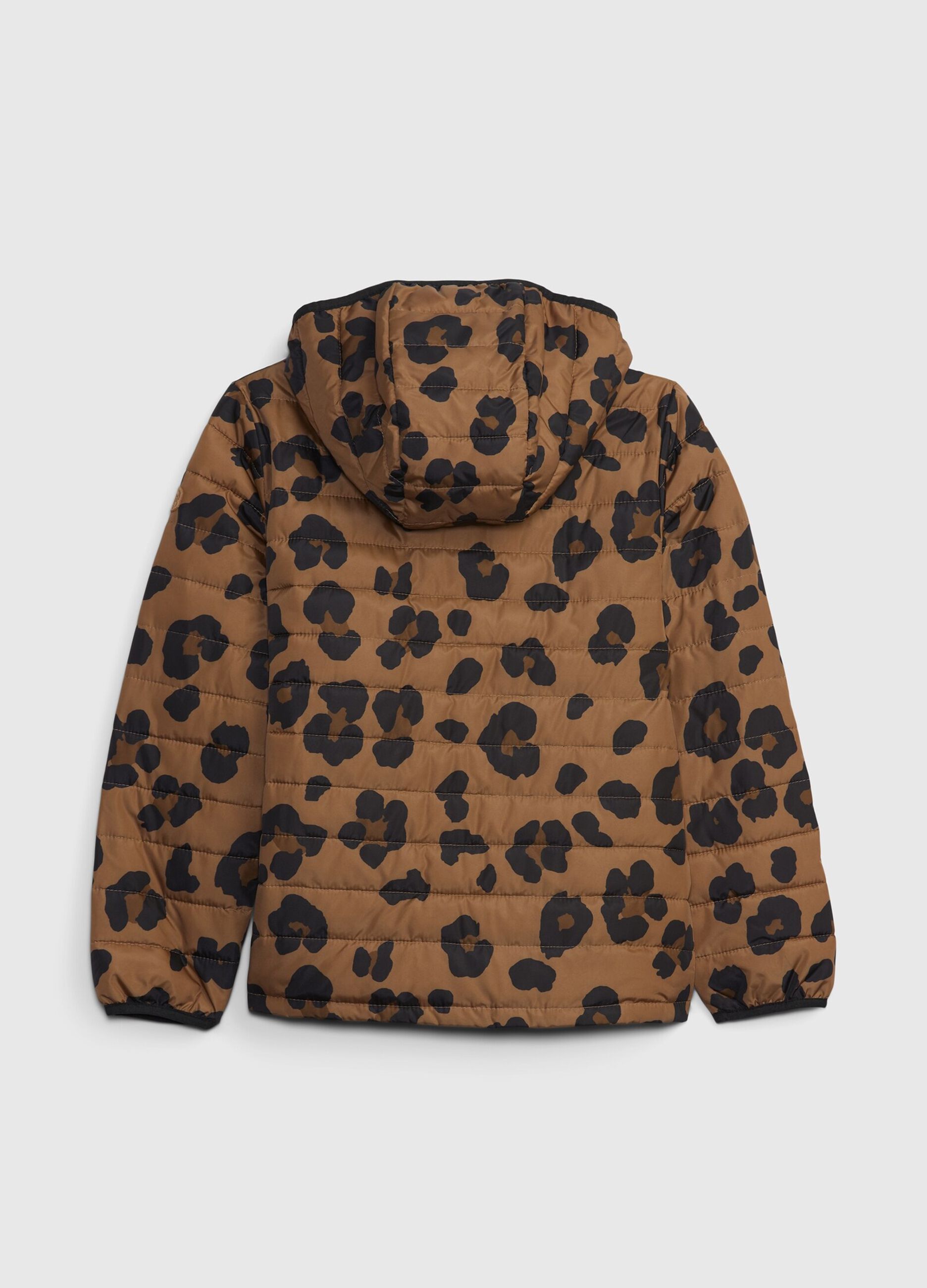 Piumino animalier con cappuccio_1