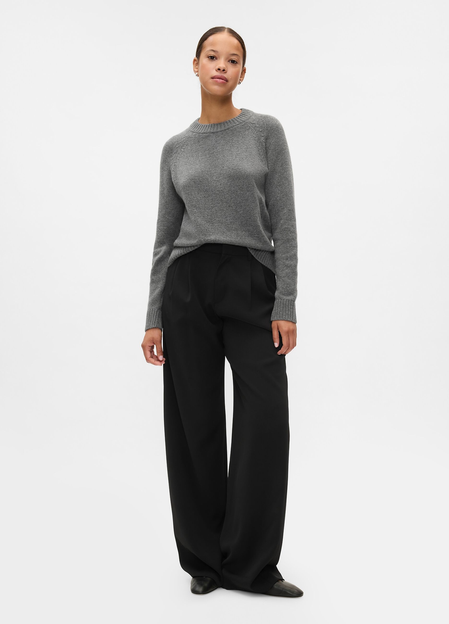 Pullover girocollo con maniche raglan_1