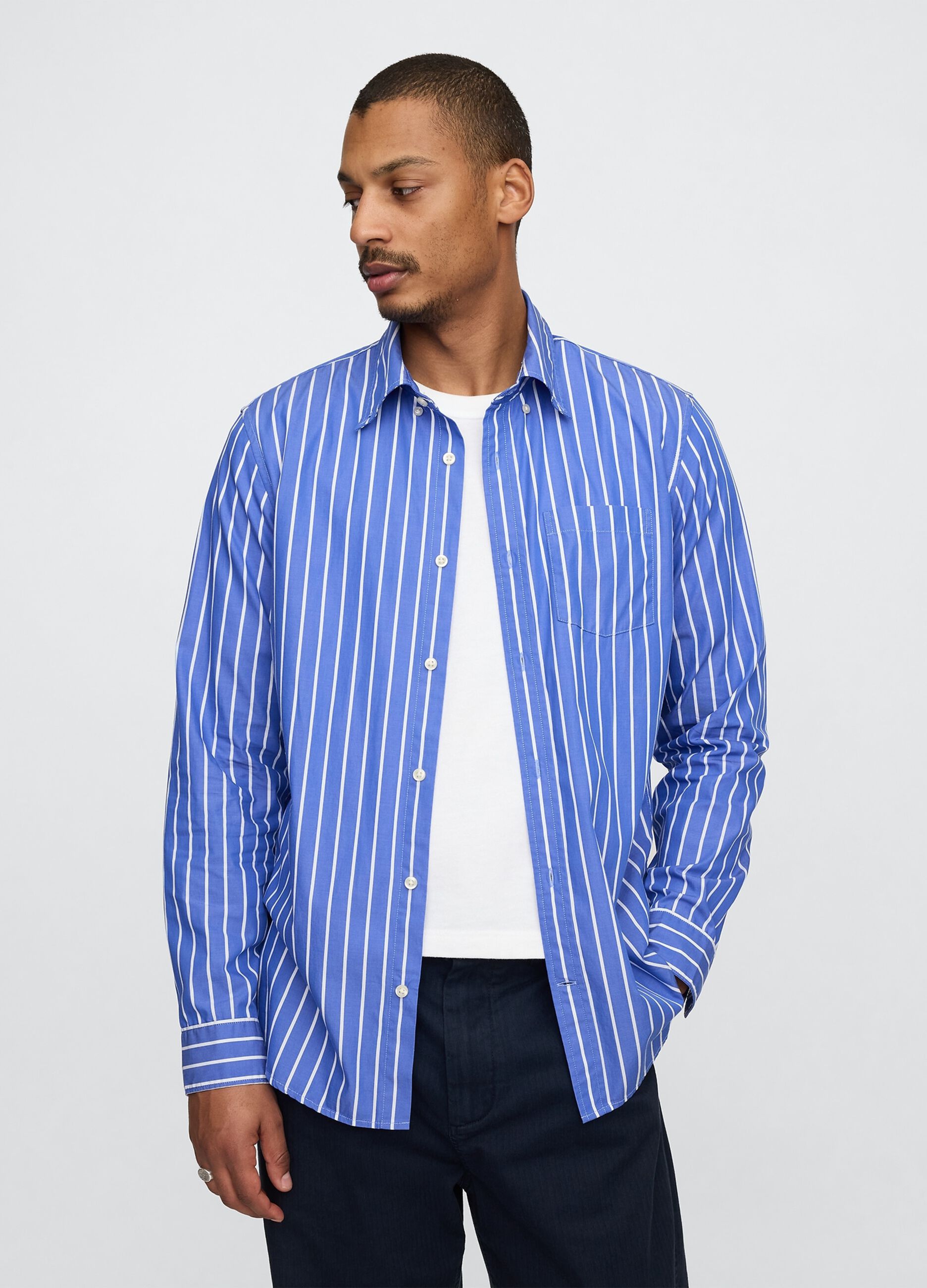Camicia a righe blu in cotone GAP