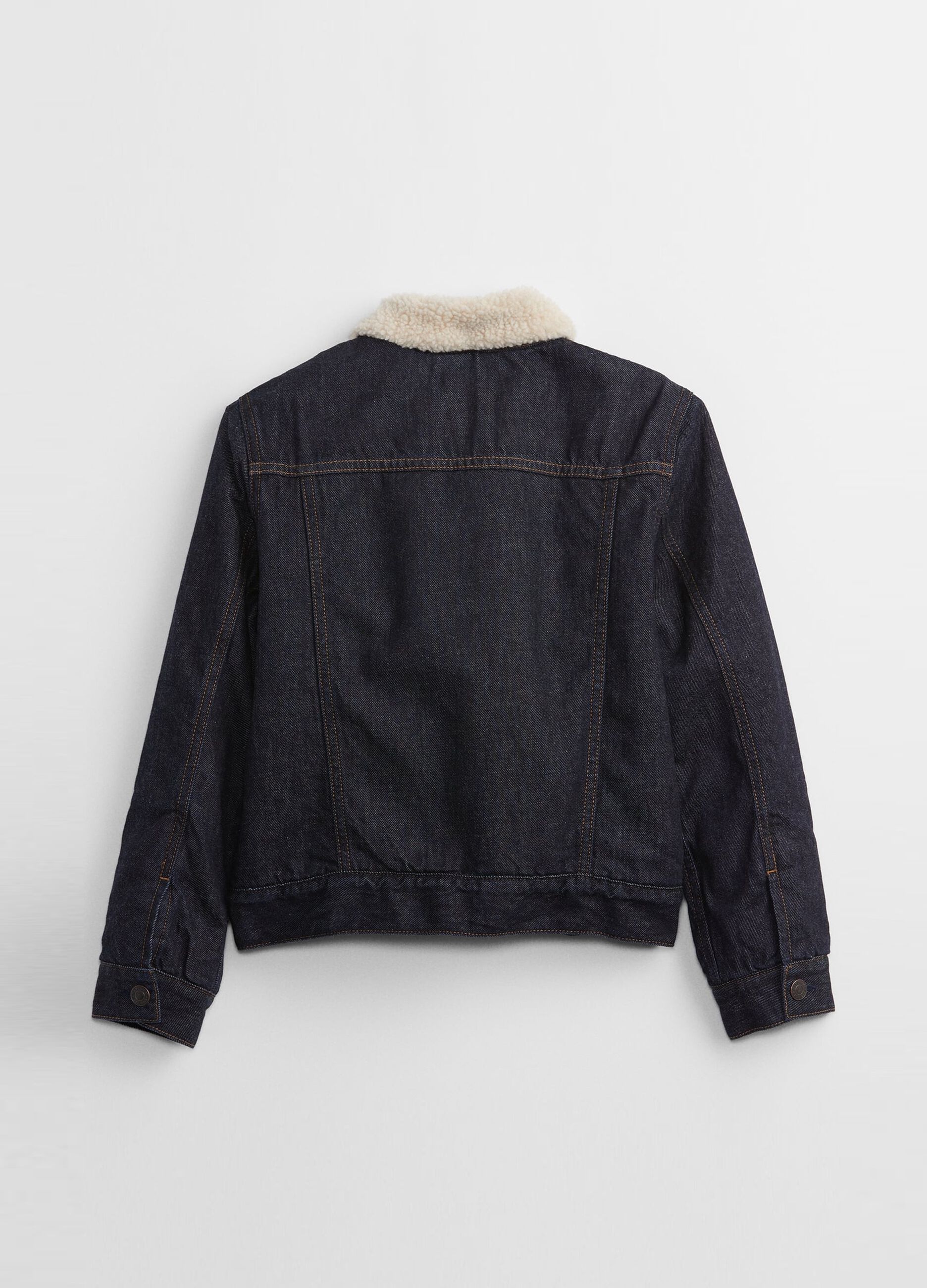 Denim jacket with sherpa collar_1