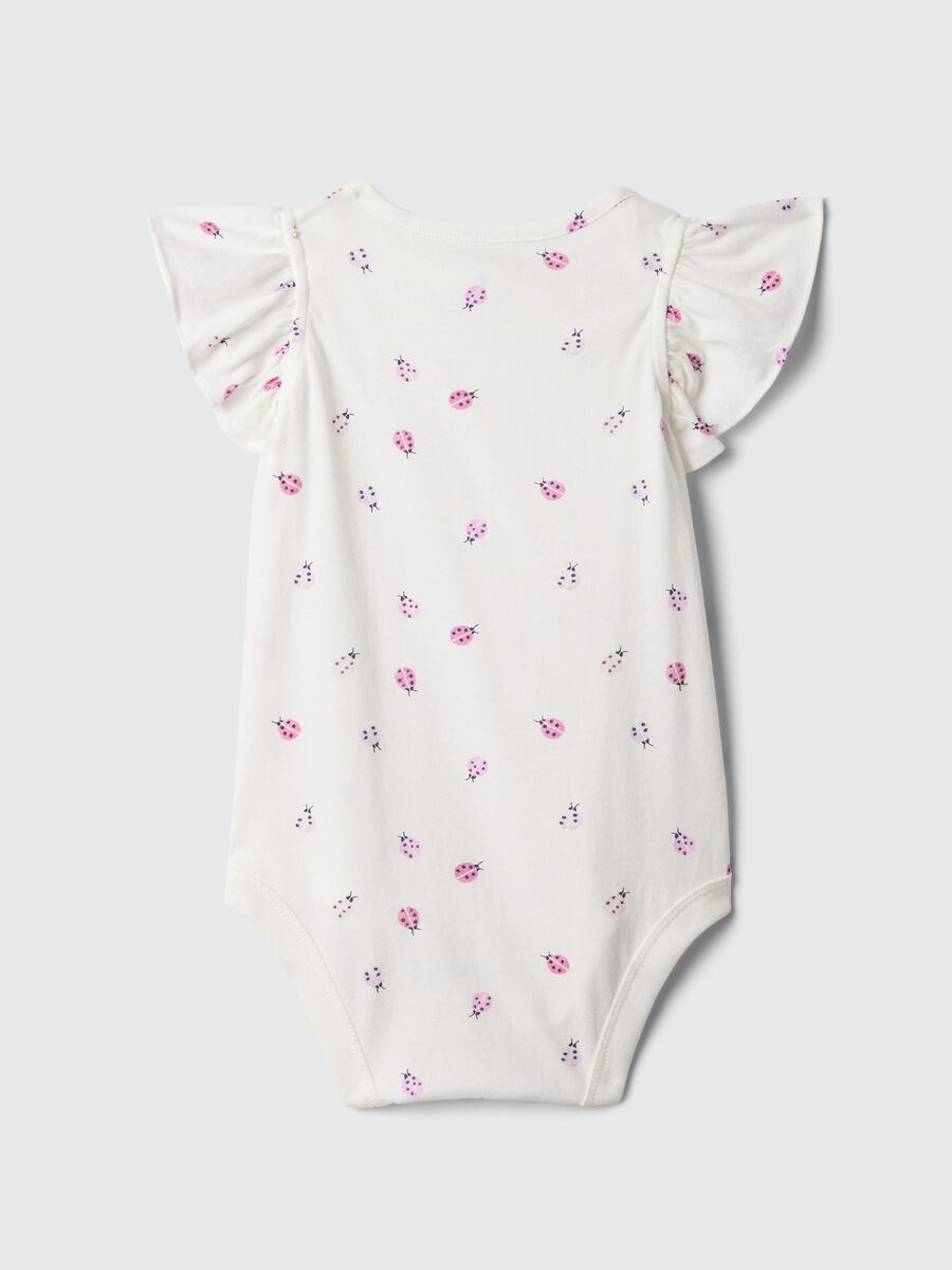 Cotton bodysuit with print and flounce Girl_0