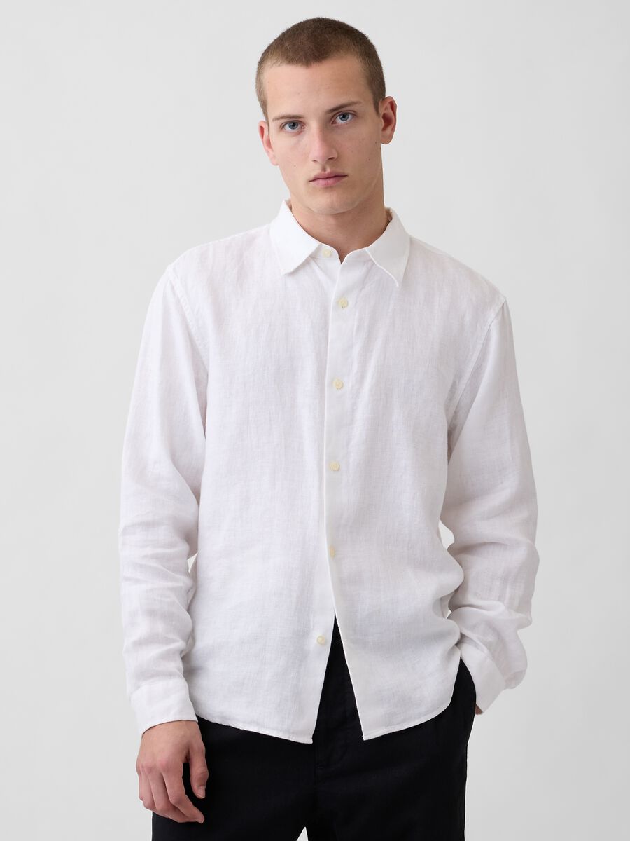 Camicia in puro lino Uomo_0
