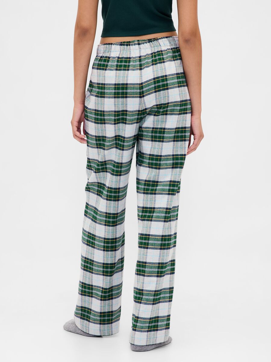 Pigiama verde a quadri in cotone Donna_1