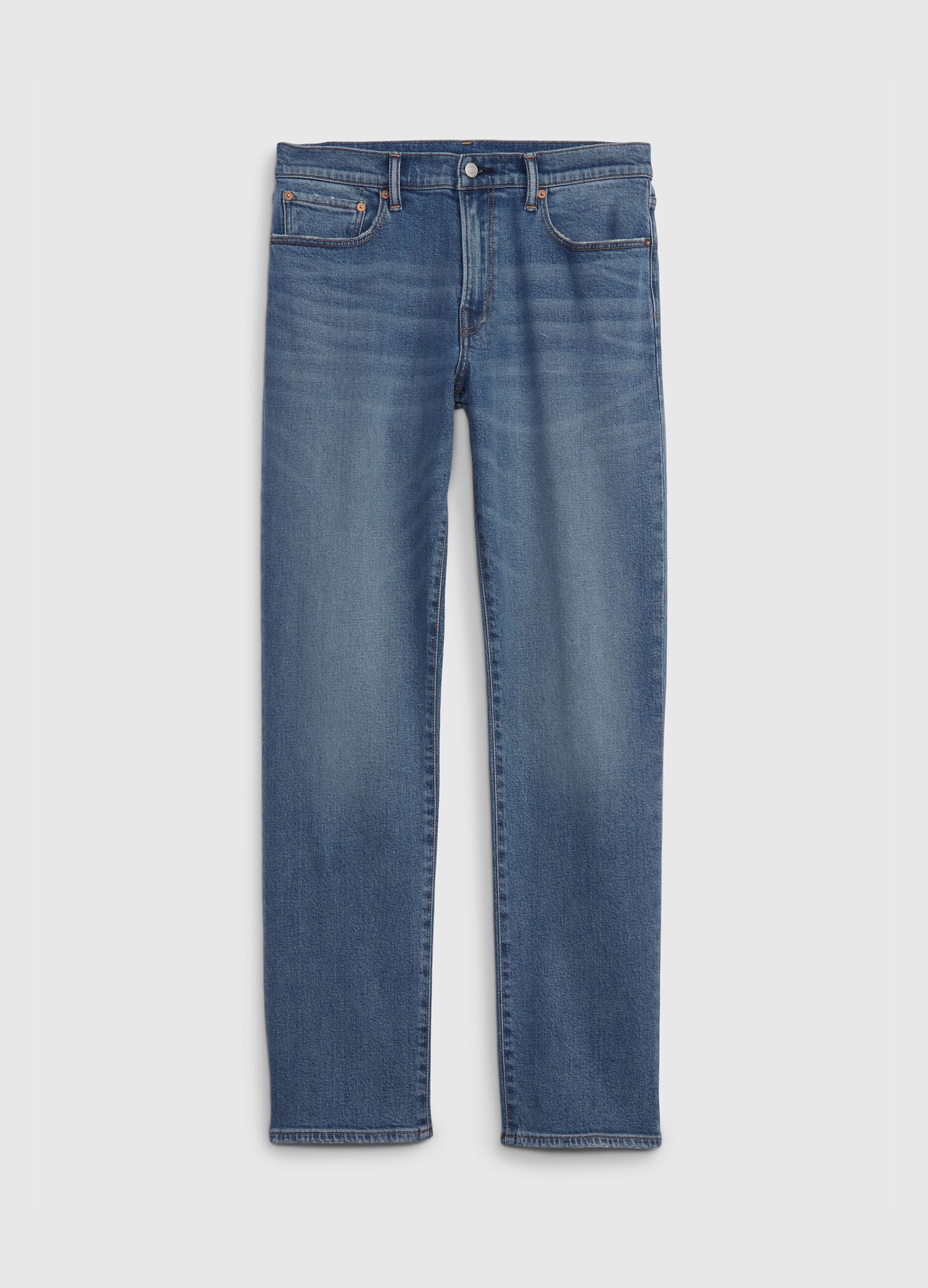 Jeans straight fit in cotone e Lyocell stretch