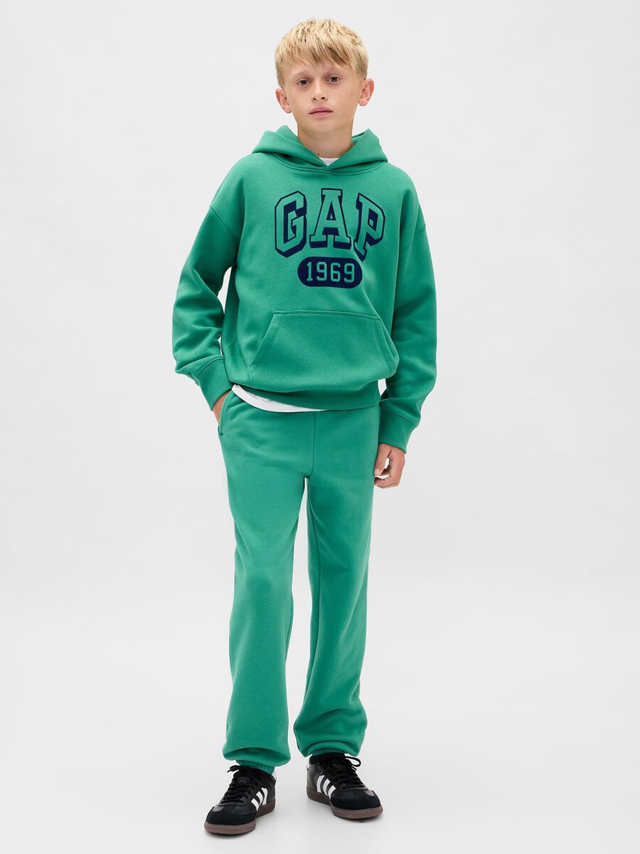 Felpa verde con cappuccio per bambino Bambino_2