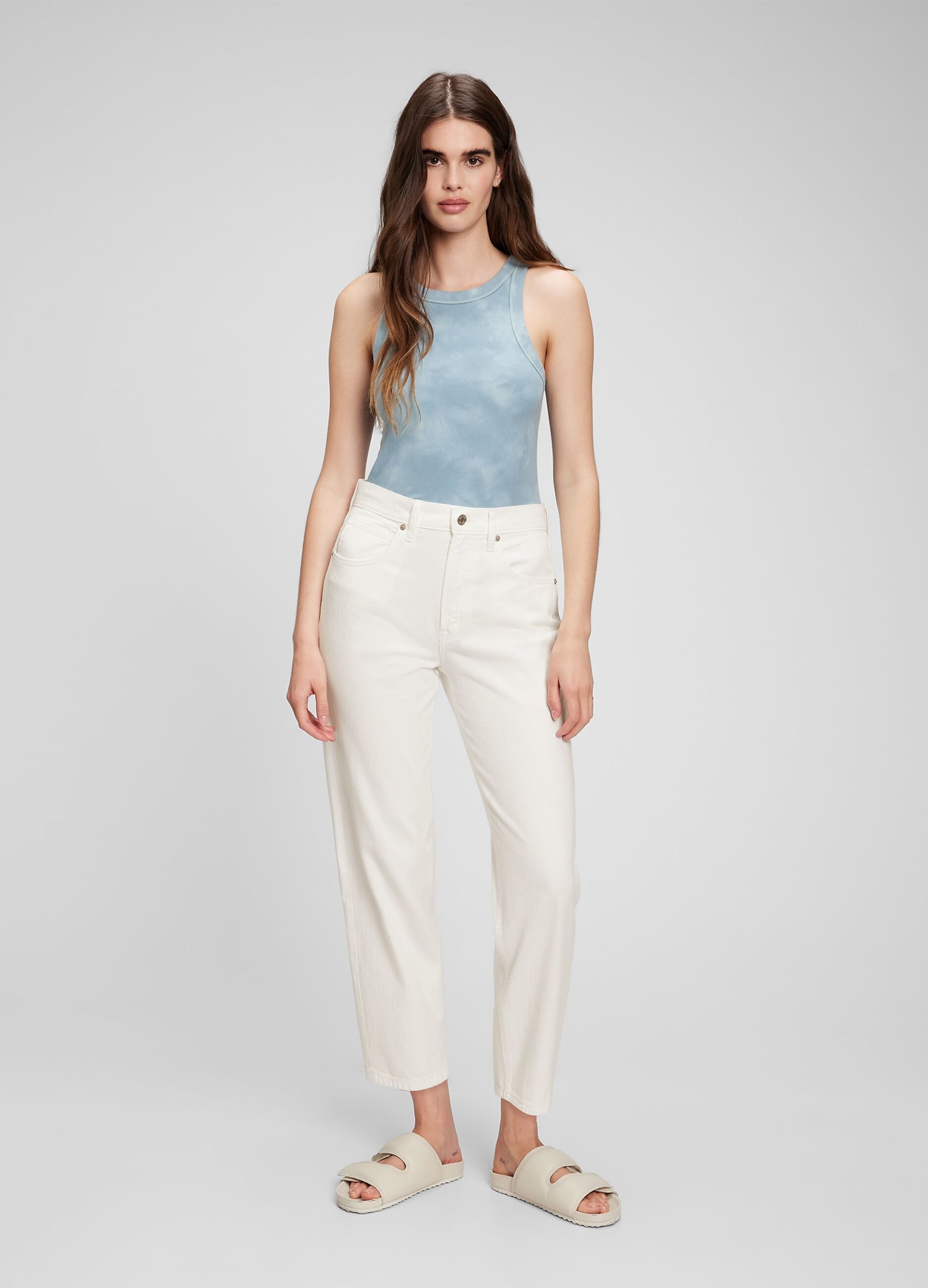 Jeans barrel fit a vita alta