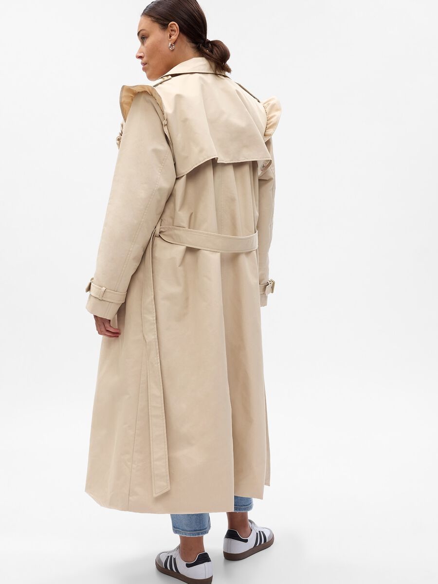 LoveShackFancy double-breasted trench coat with flounce Woman_4