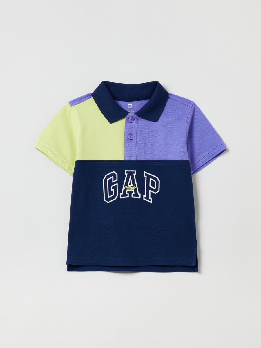 Colour block polo shirt with embroidered Logo Newborn Boy_0