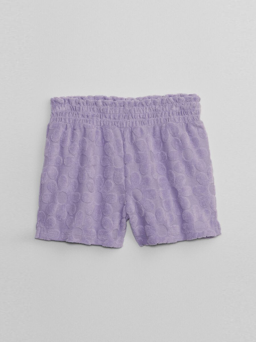 French terry shorts with raised flowers Girl_1