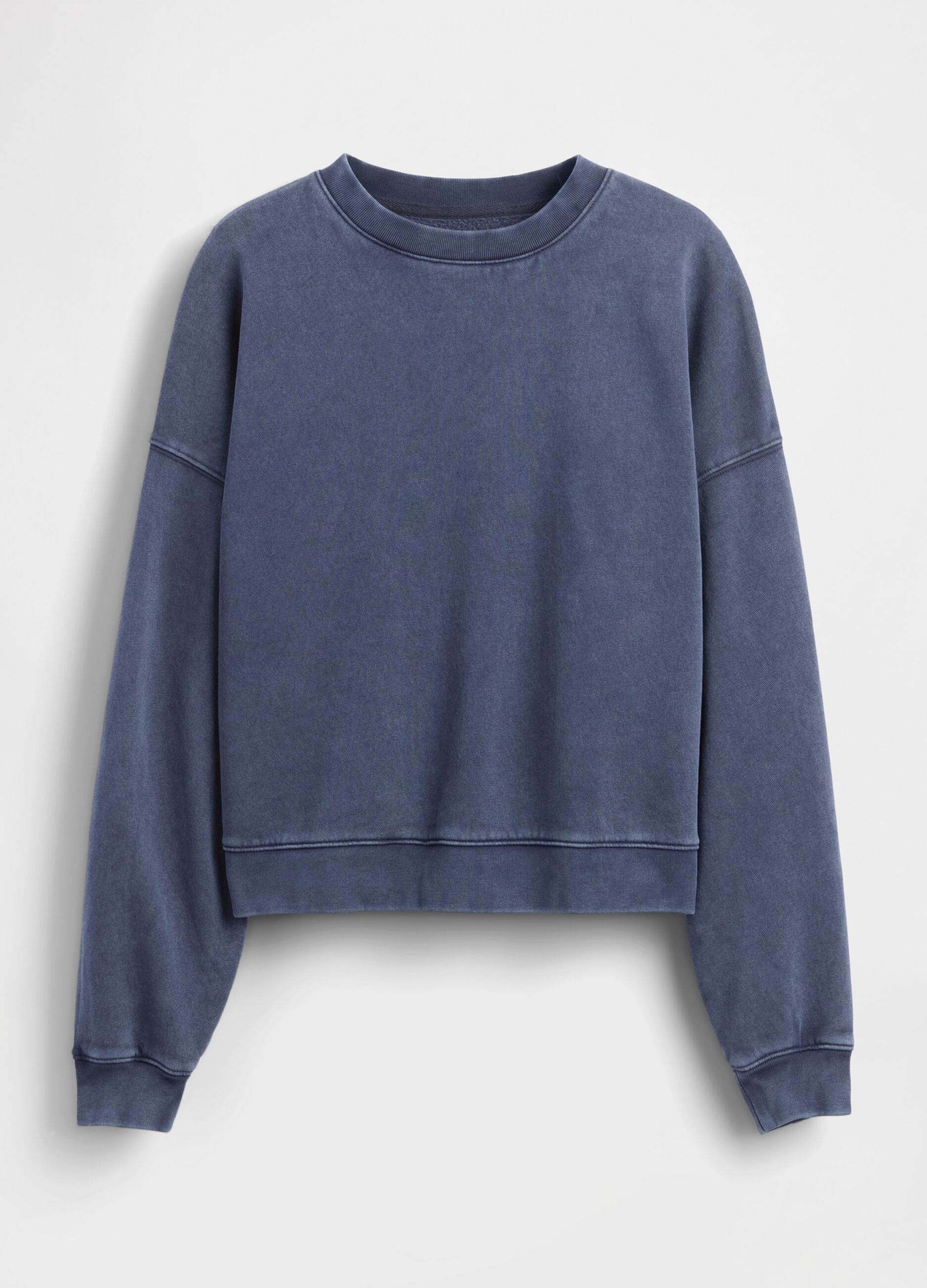 Blue Crew Neck Cotton Blend Sweatshirt