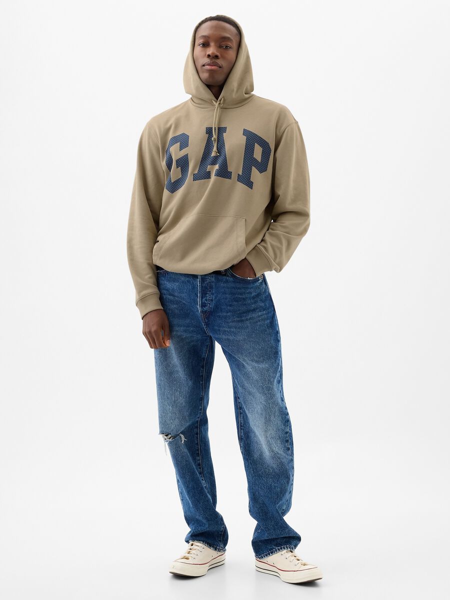 Felpa con cappuccio stampa maxi logo Uomo_1