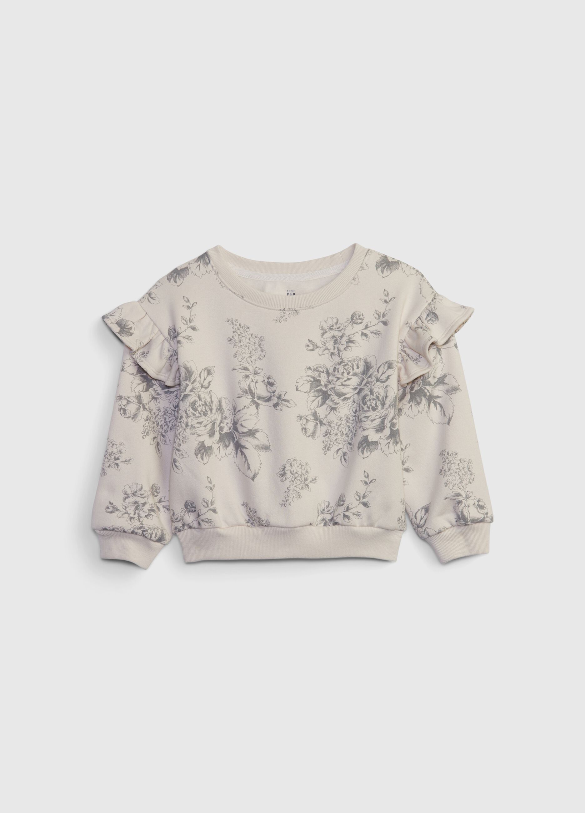 Floral sweatshirt with frills