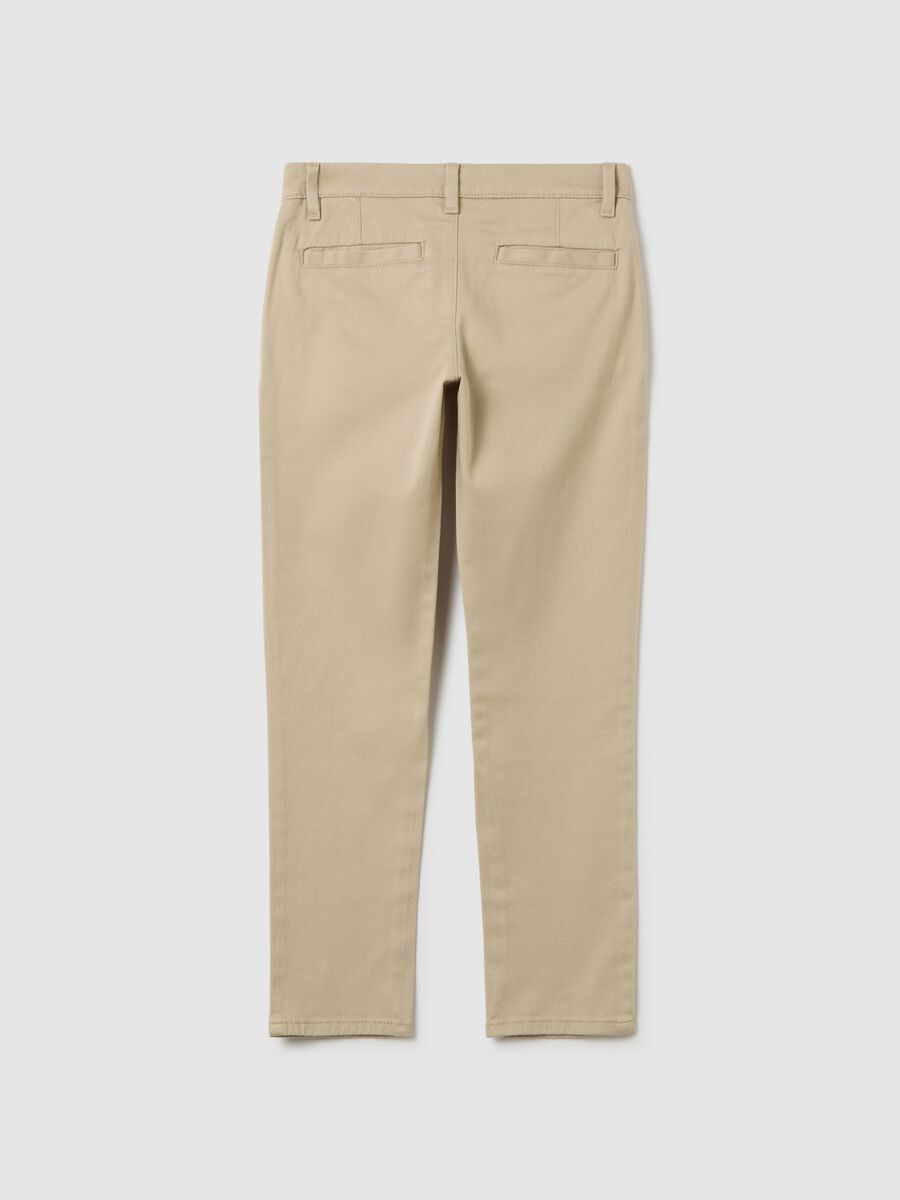 Pantaloni chino in cotone stretch Bambina_1