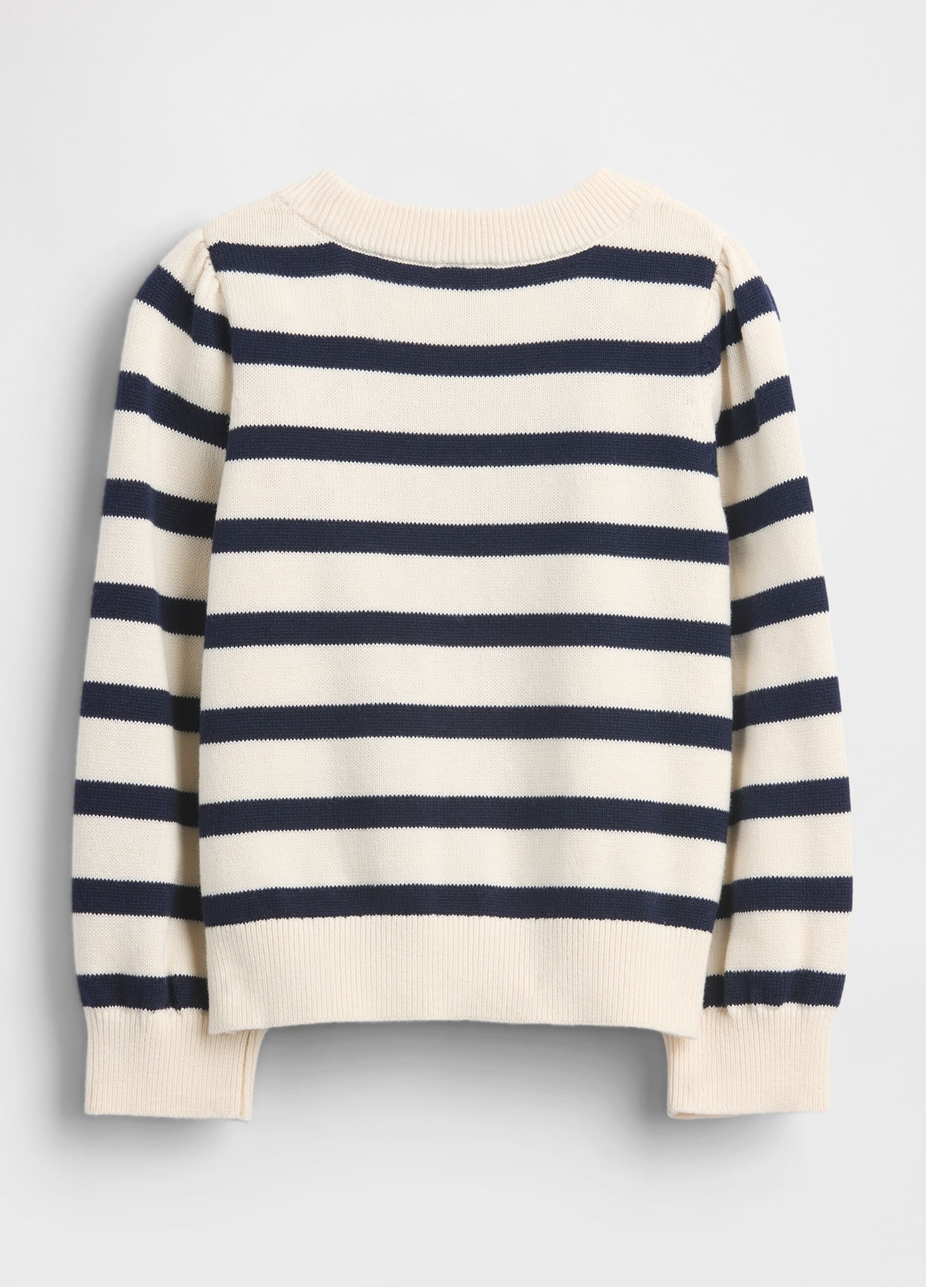 White and blue striped jumper with pink heart_1
