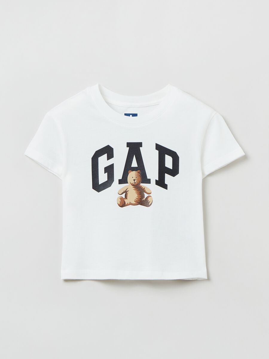 Organic cotton T-shirt with logo print Newborn Boy_0
