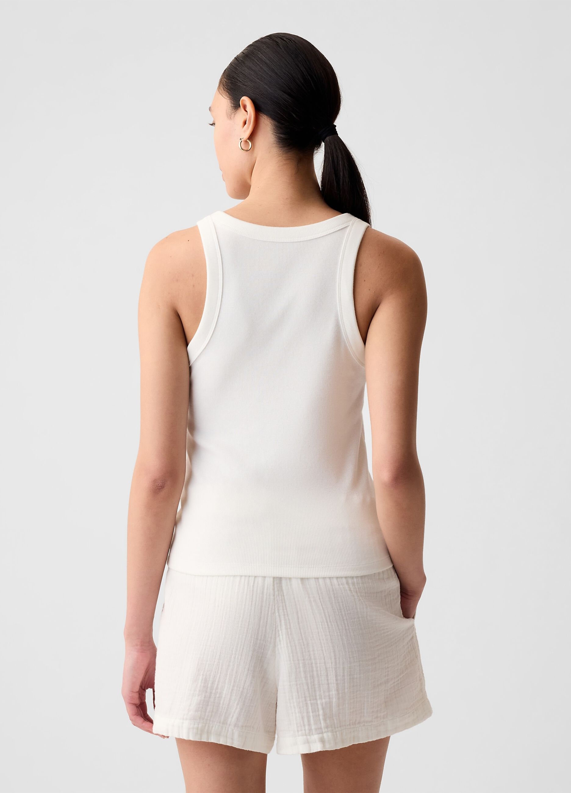 Tank top a costine con scollo halter_2