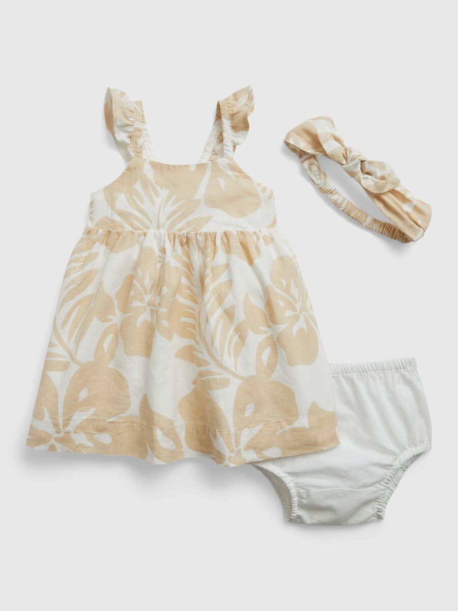 Dress and culottes outfit with hair band Newborn_2