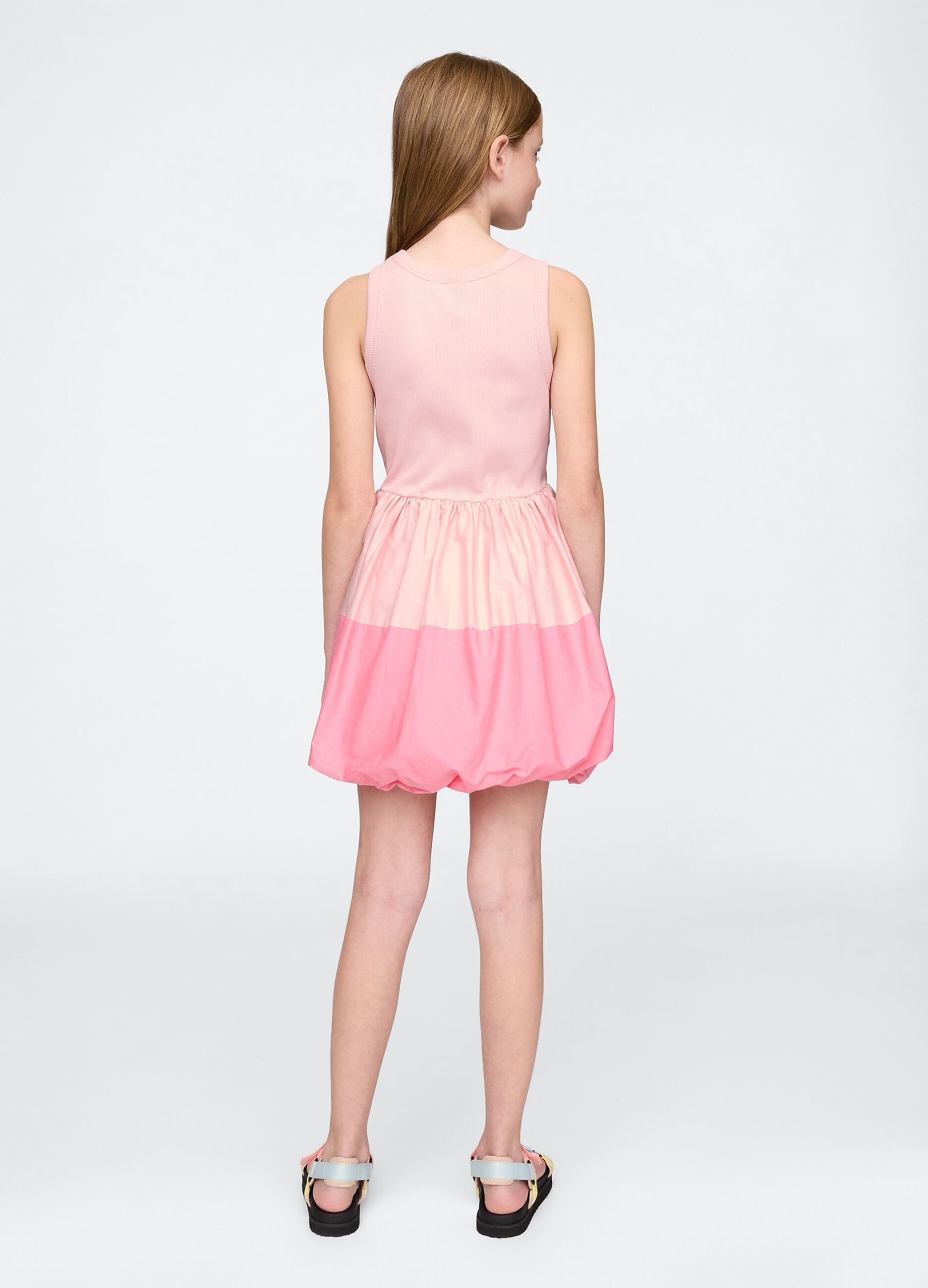Vestito rosa senza maniche in cotone_1