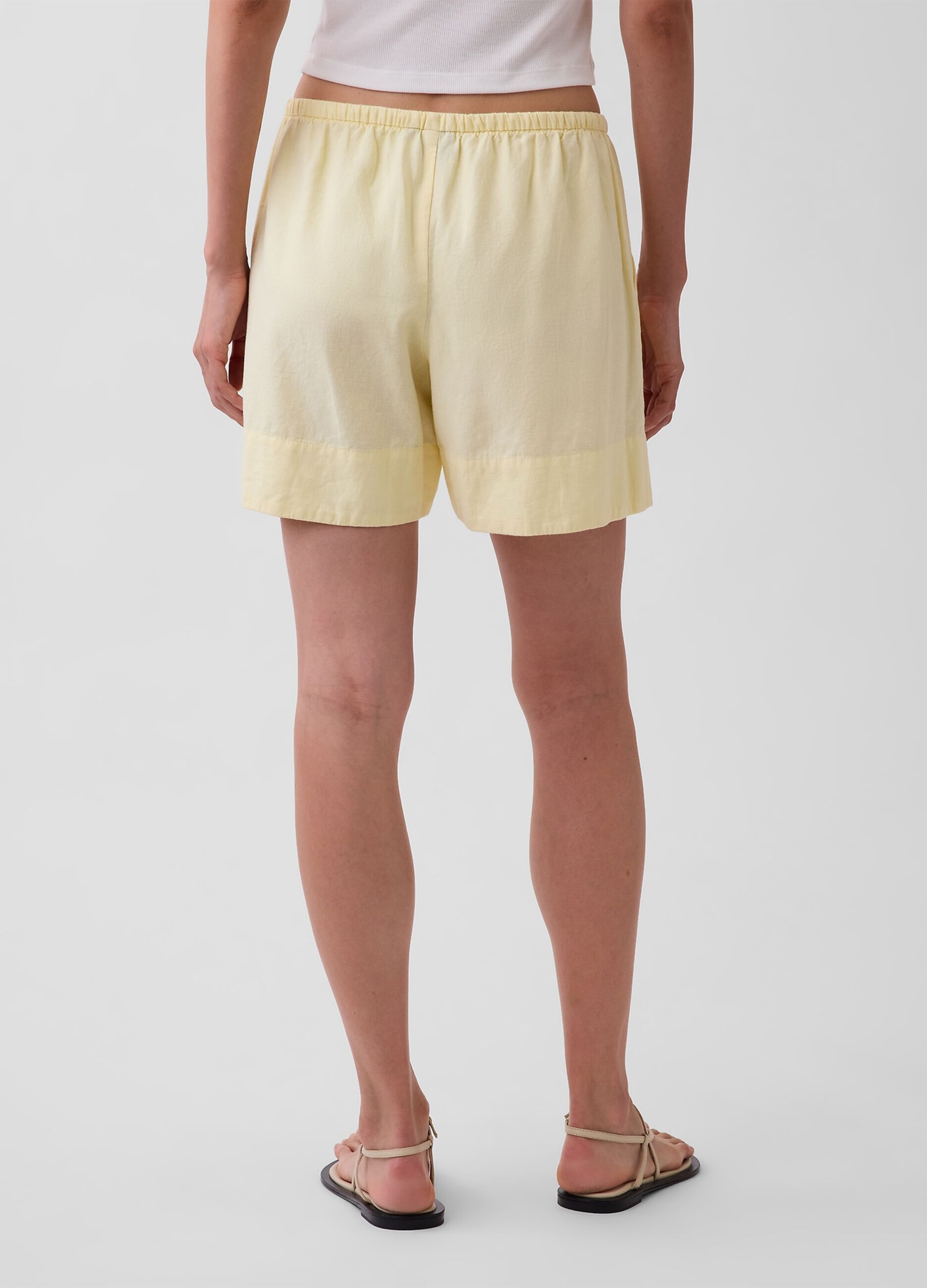Shorts in misto lino e viscosa