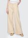 Beige Flared Trousers in Cotton and Lyocell_1