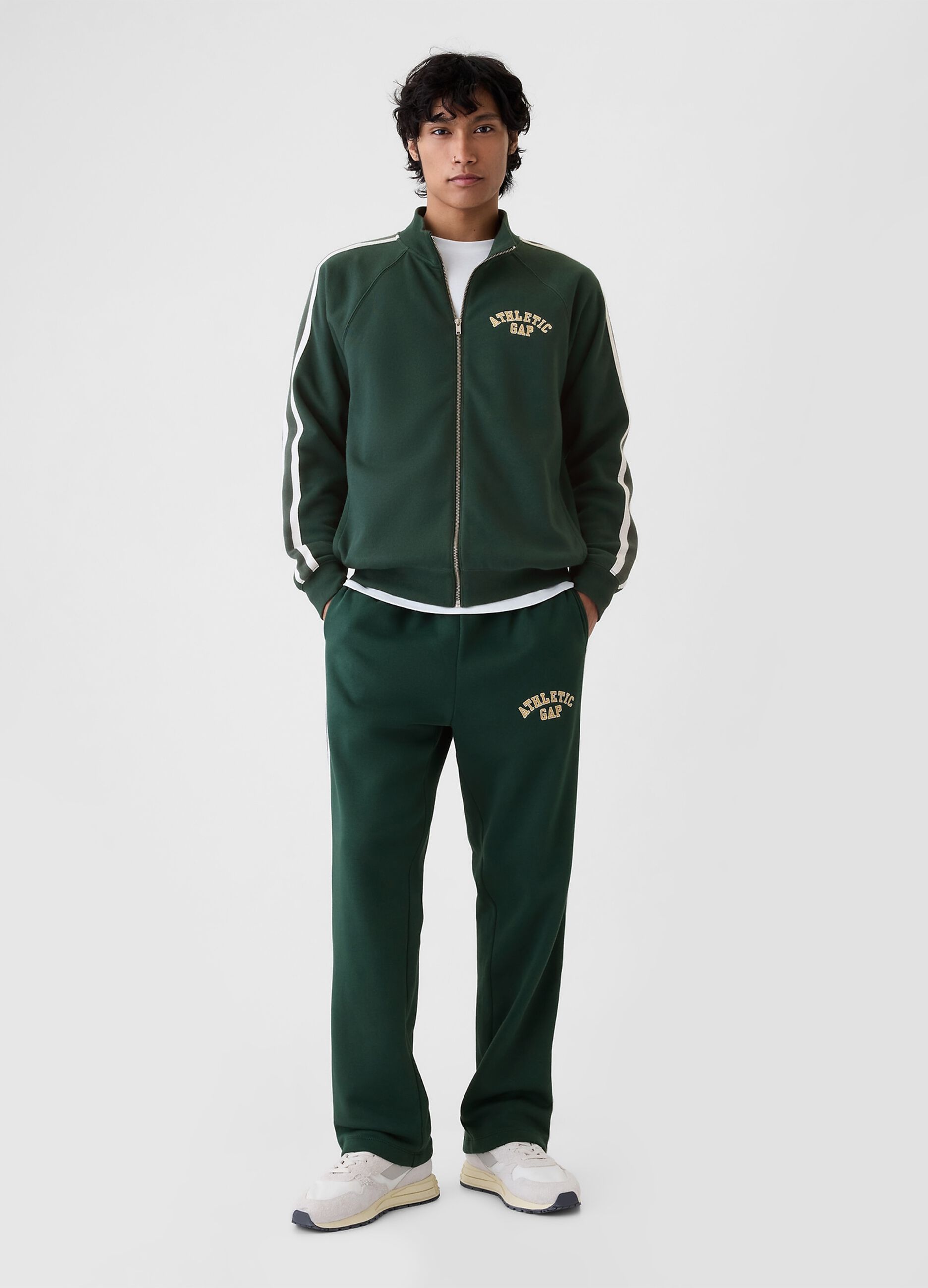 Joggers con bande rigate ricamo logo Athletic