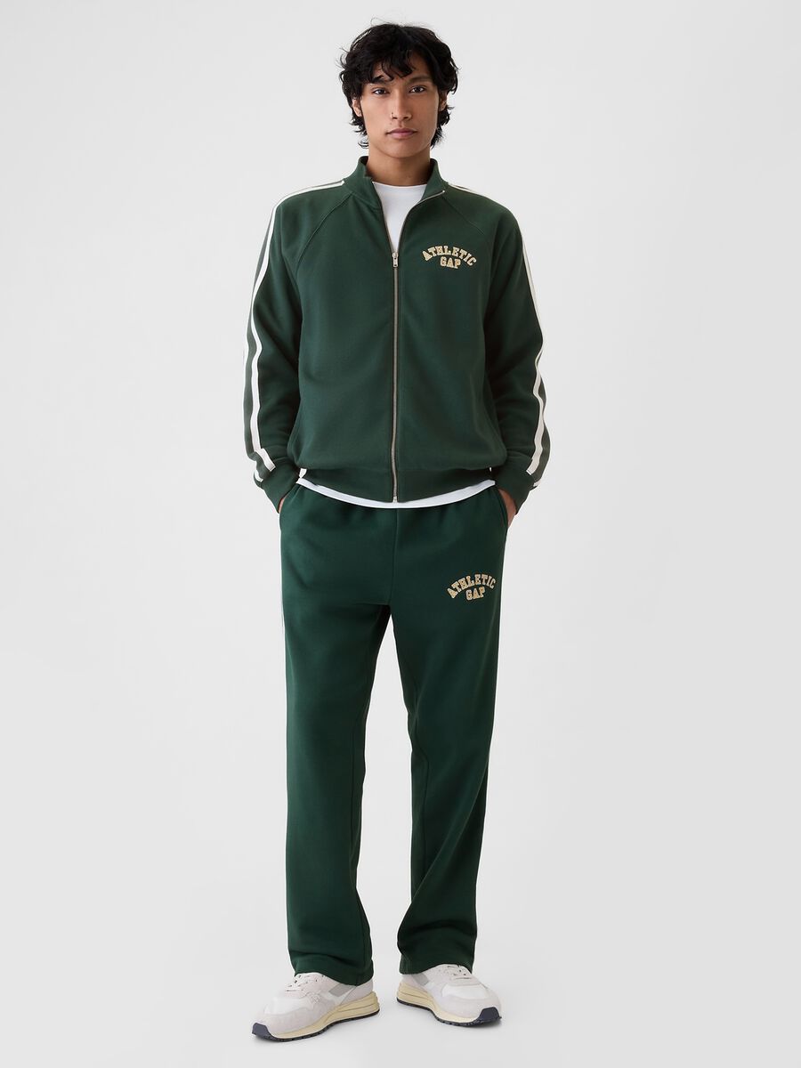 Joggers con bande rigate ricamo logo Athletic Uomo_0