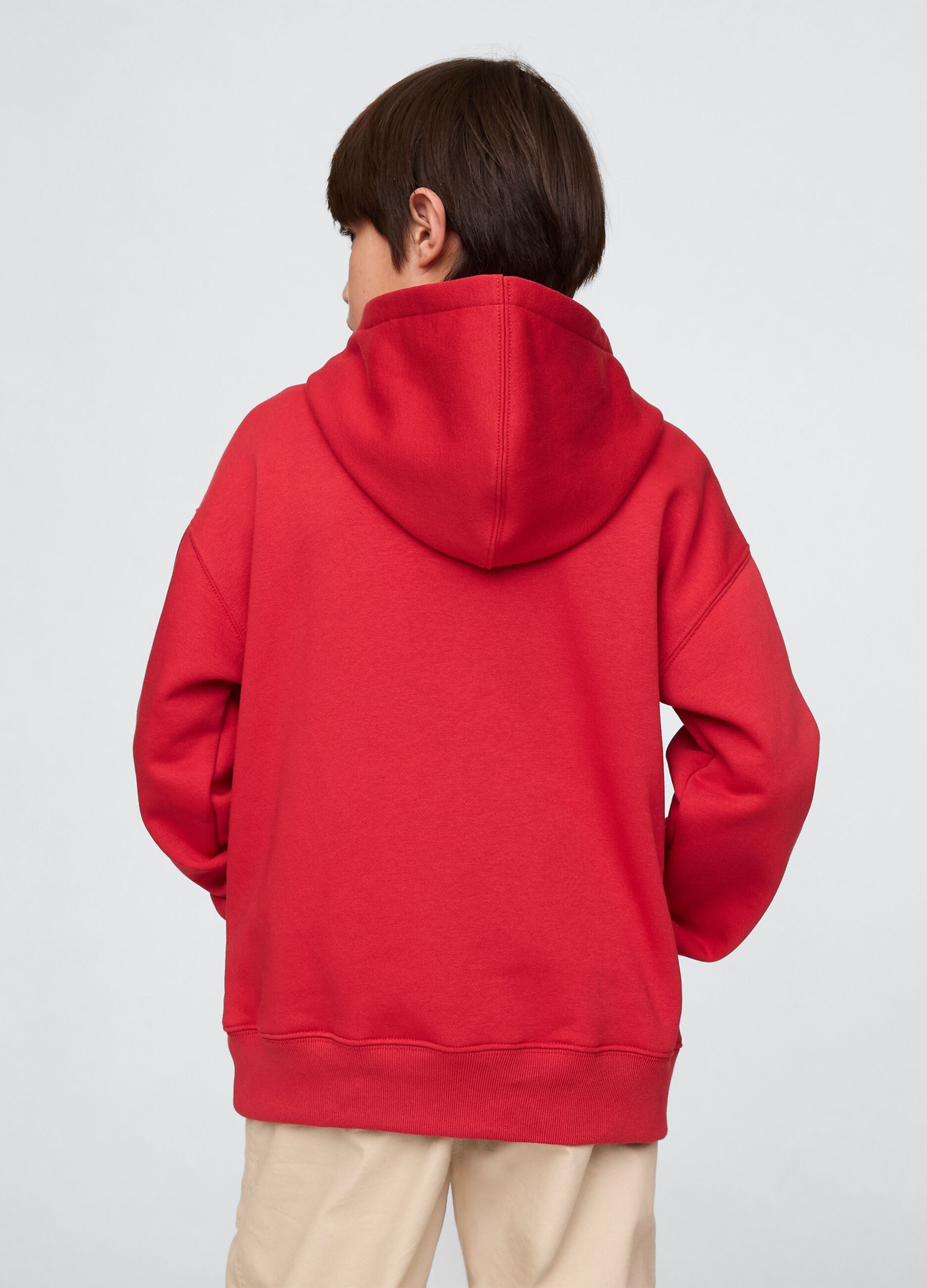 Felpa rossa con cappuccio e logo GAP_1