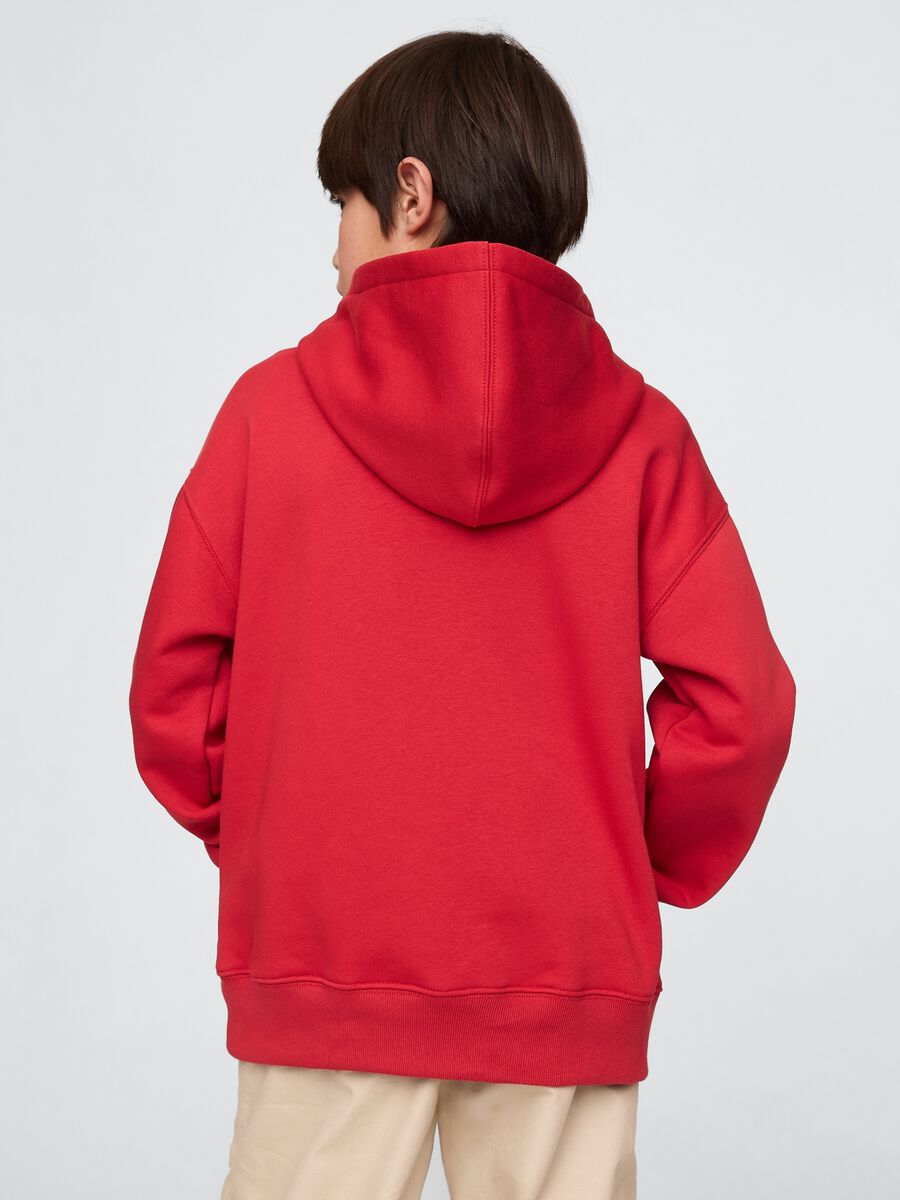 Felpa rossa con cappuccio e logo GAP Bambino_1