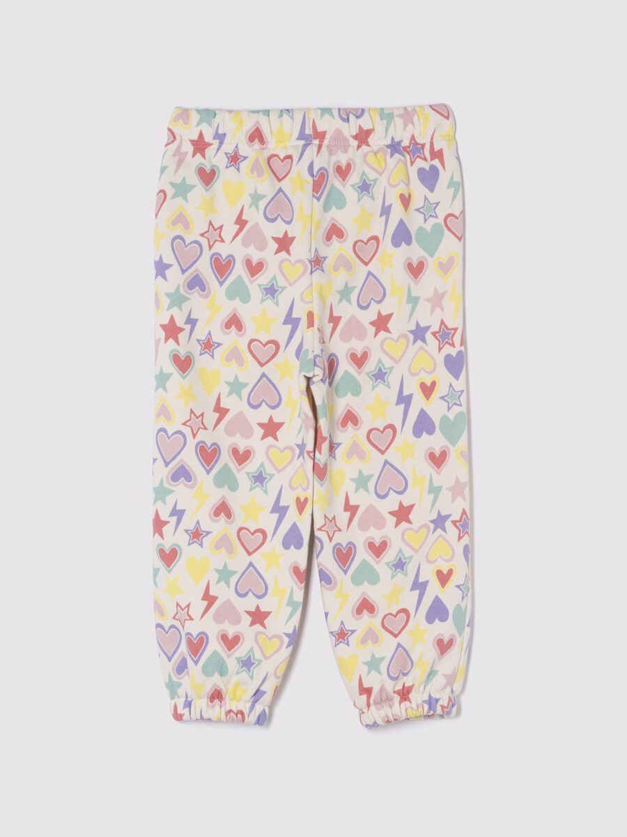 Pantaloni jogger multicolor con stampa cuore Bimba_1