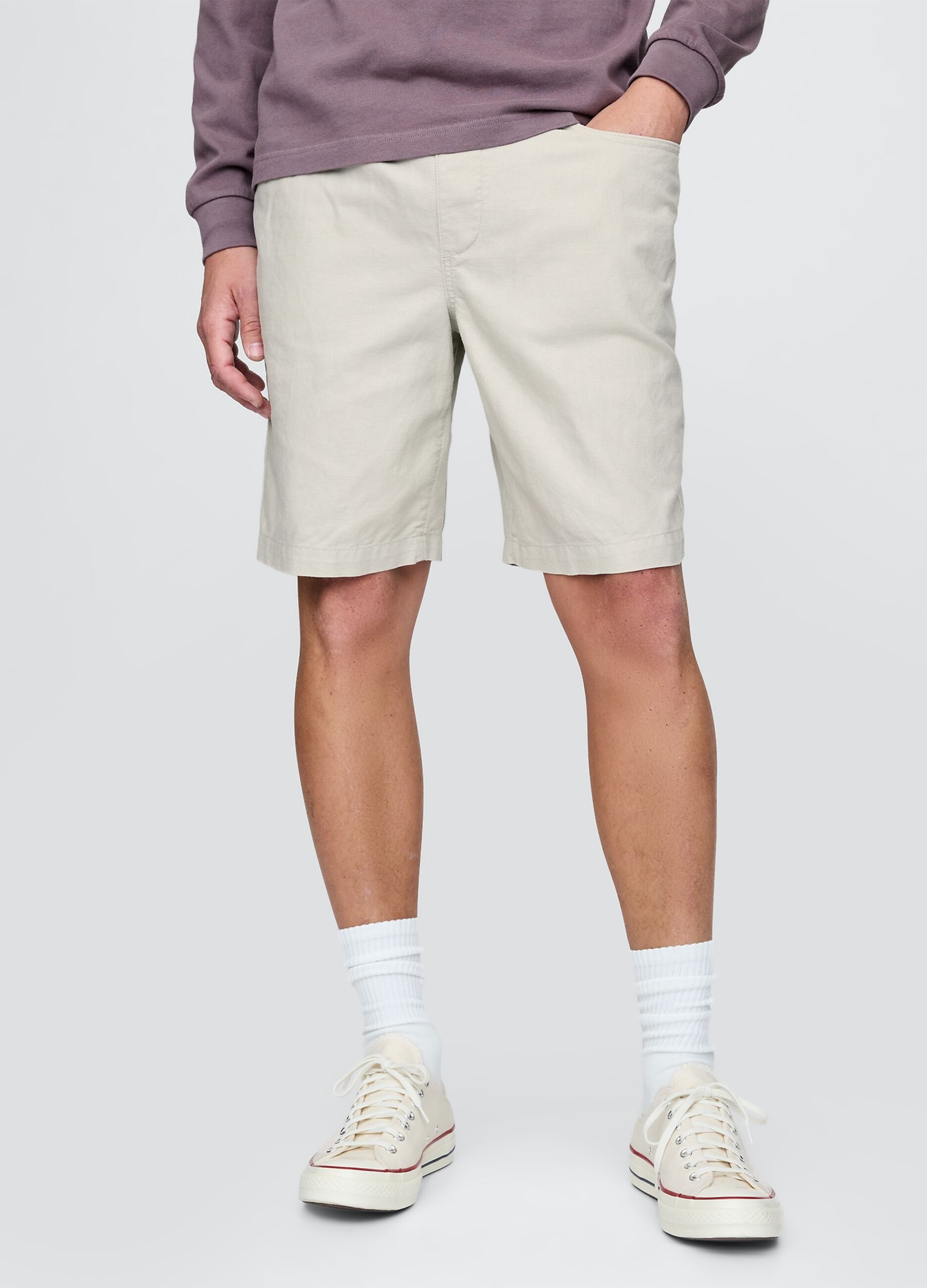 Pantaloncini beige in lino e cotone Gap_1