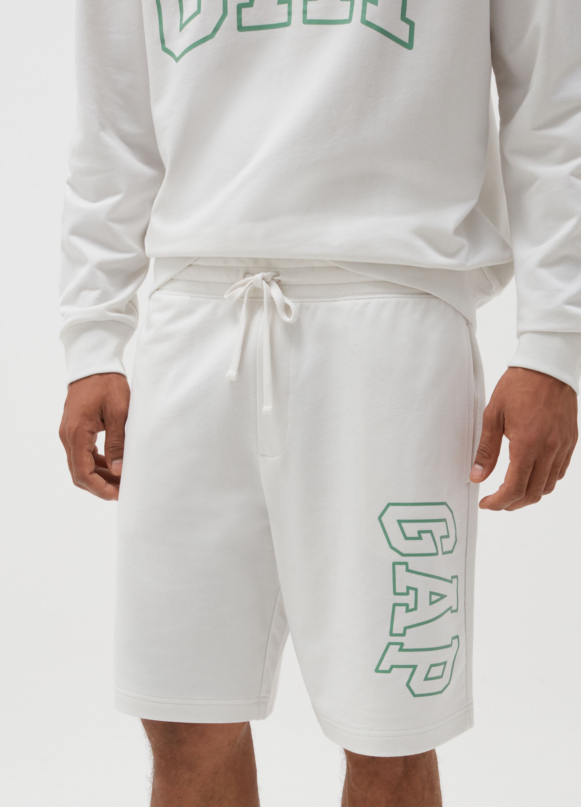 Plush Bermuda shorts with logo print_1