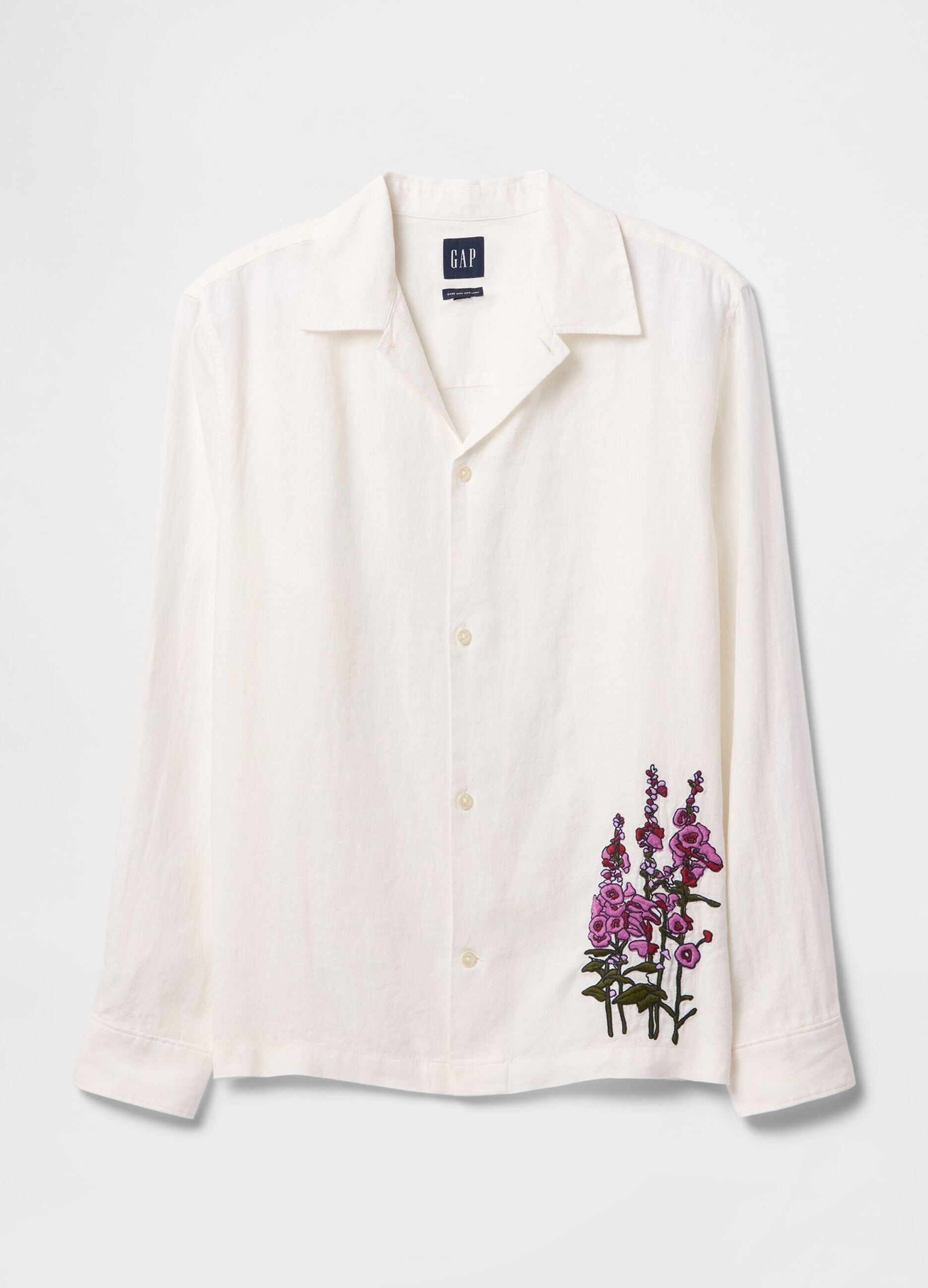 Camicia bianca con ricamo floreale_3