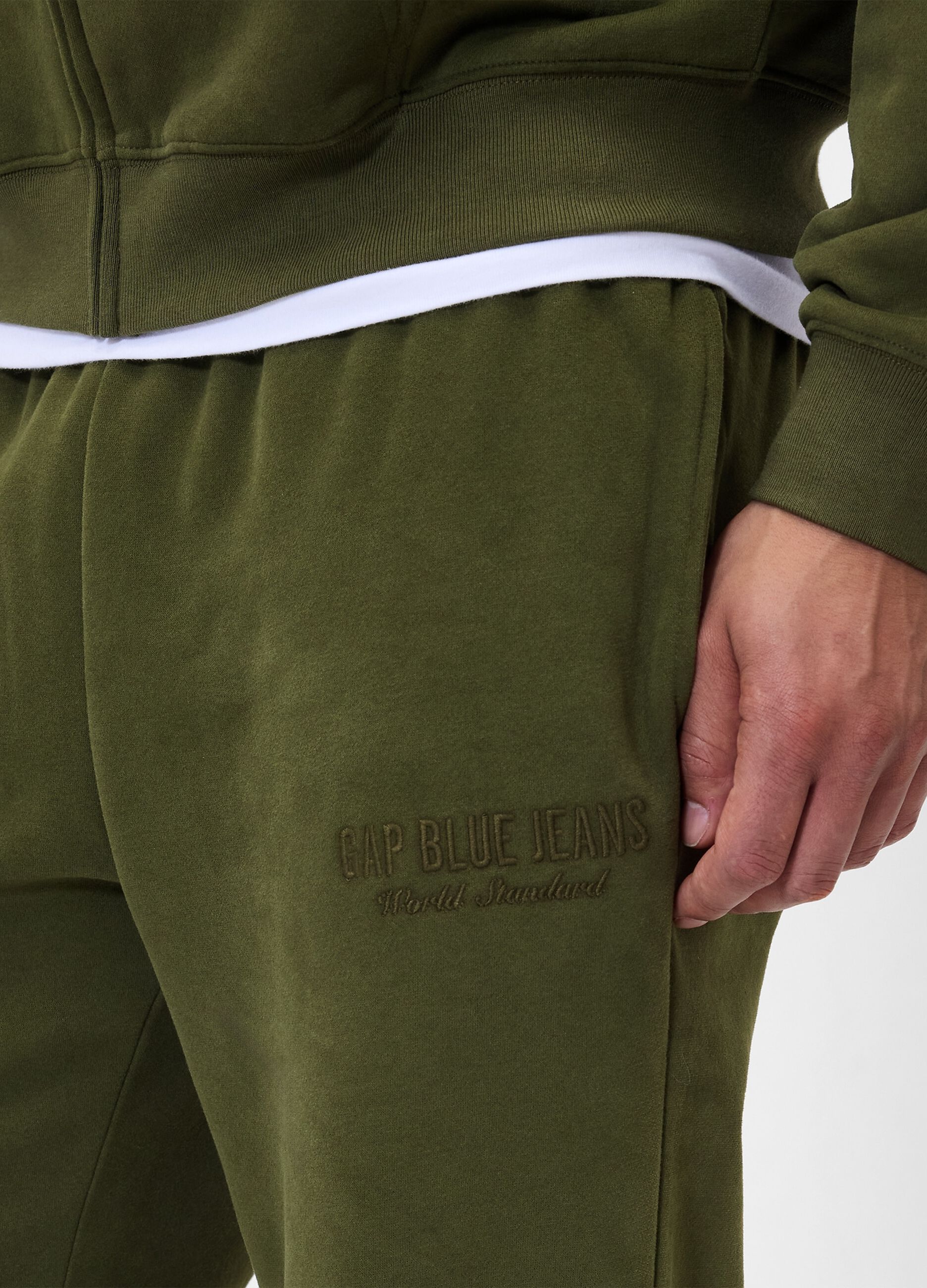 Green Cotton Blend Trousers