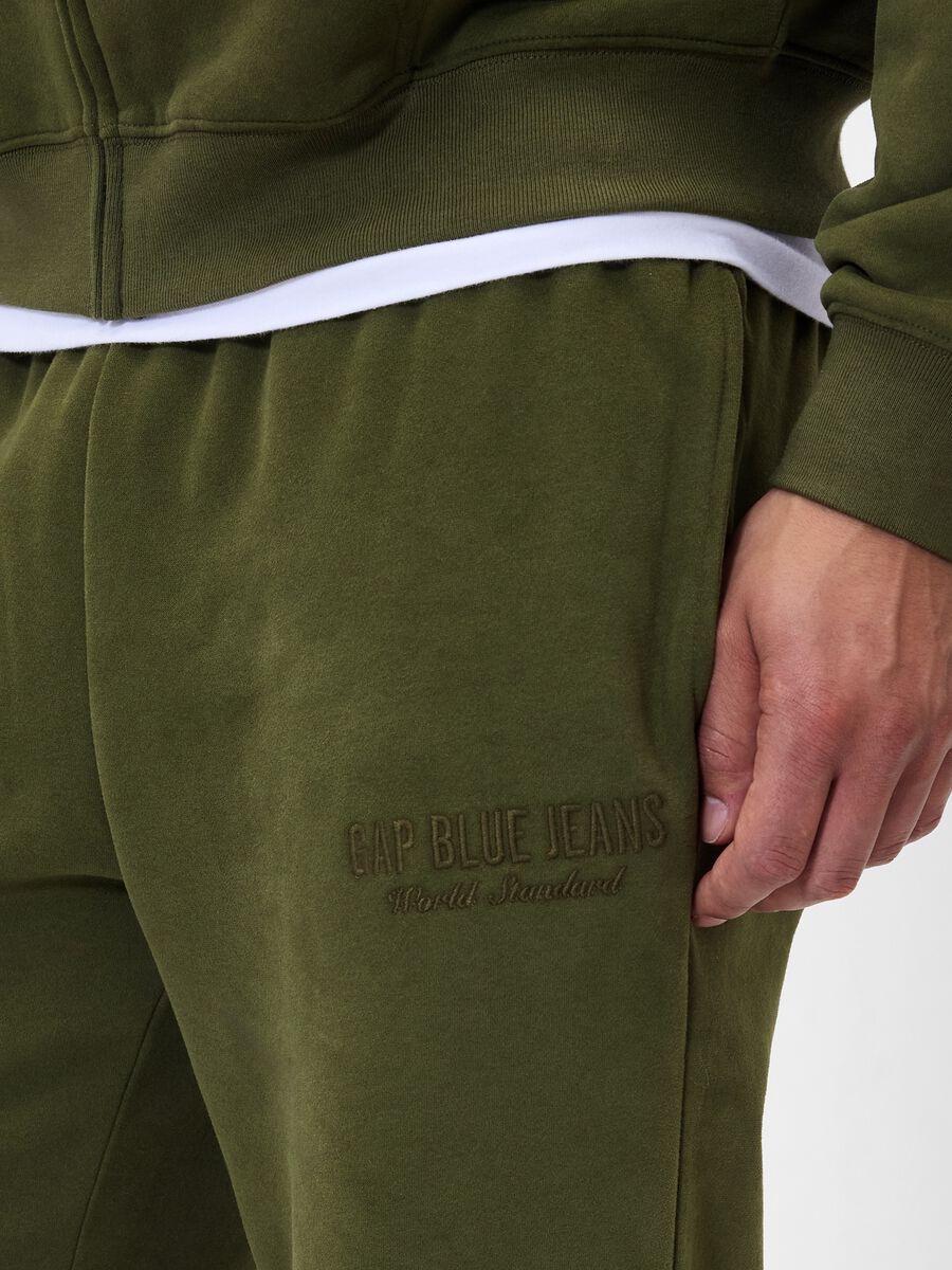 Green Cotton Blend Trousers Man_3