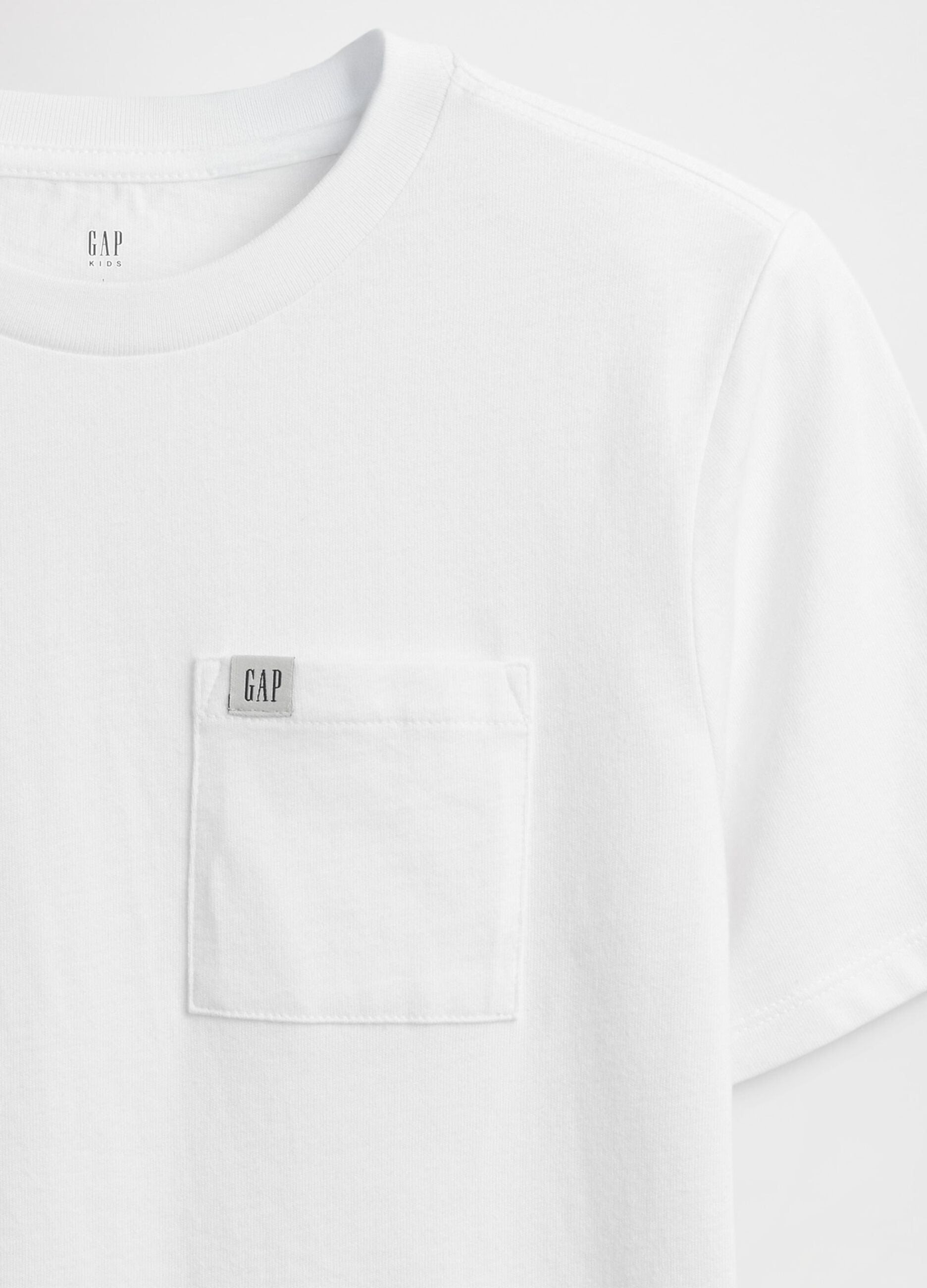 T-shirt bianca a maniche corte in cotone_1