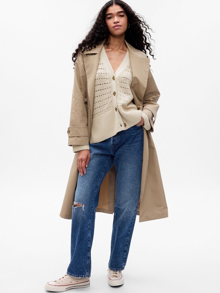 Crochet cardigan with slits Woman_0