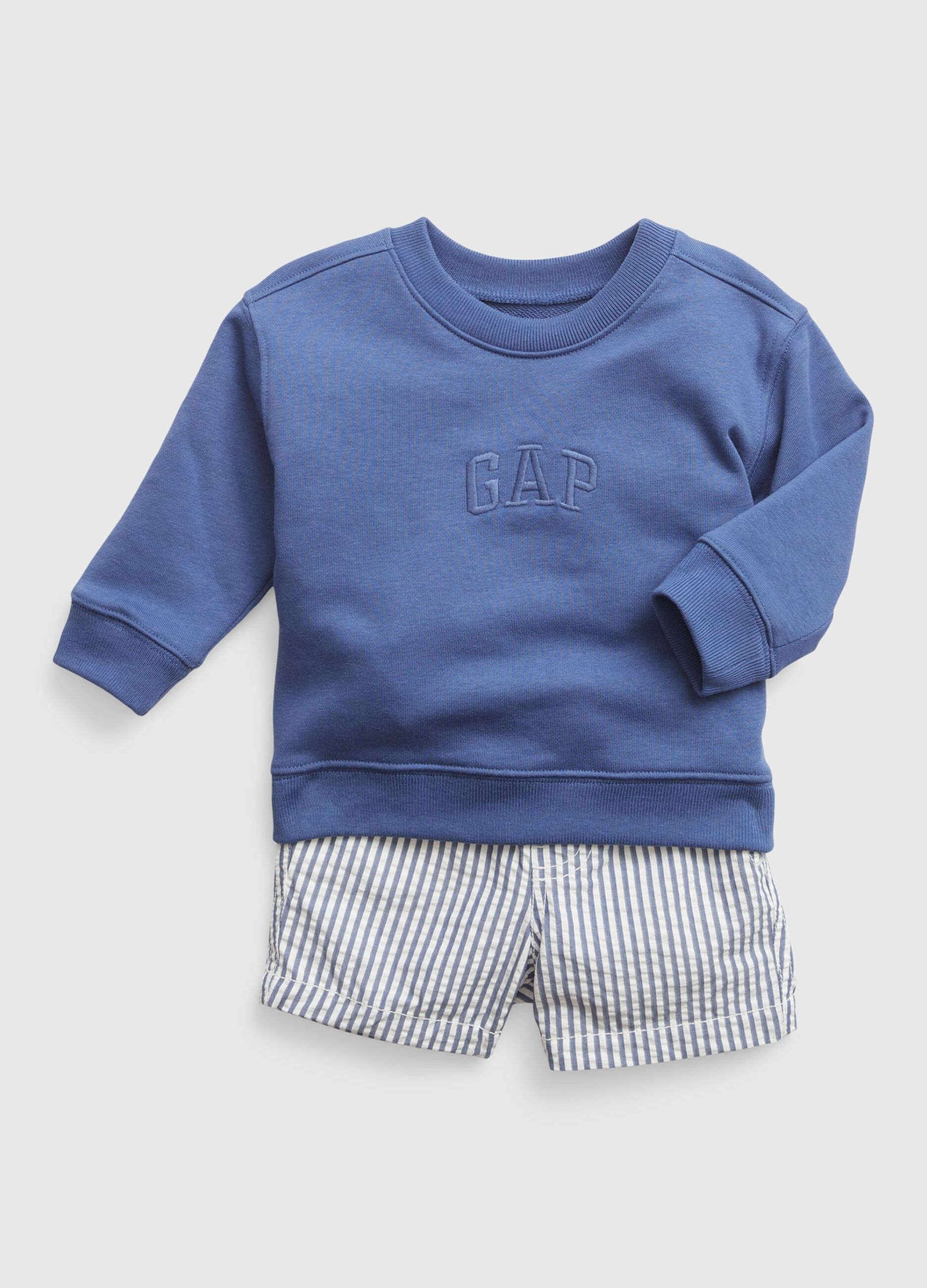 Jogging set felpa e shorts in cotone_2