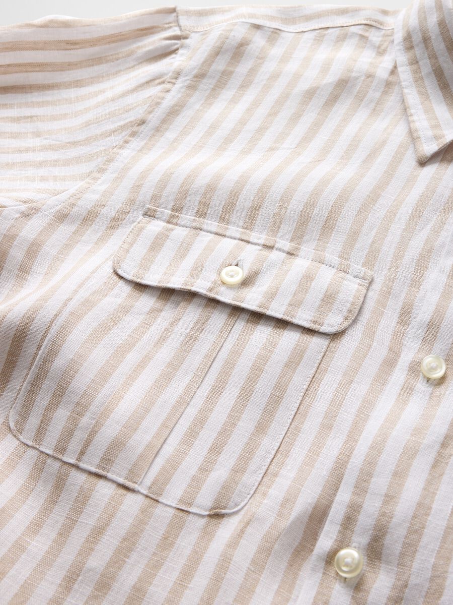Camicia a righe beige e rosa Man_4