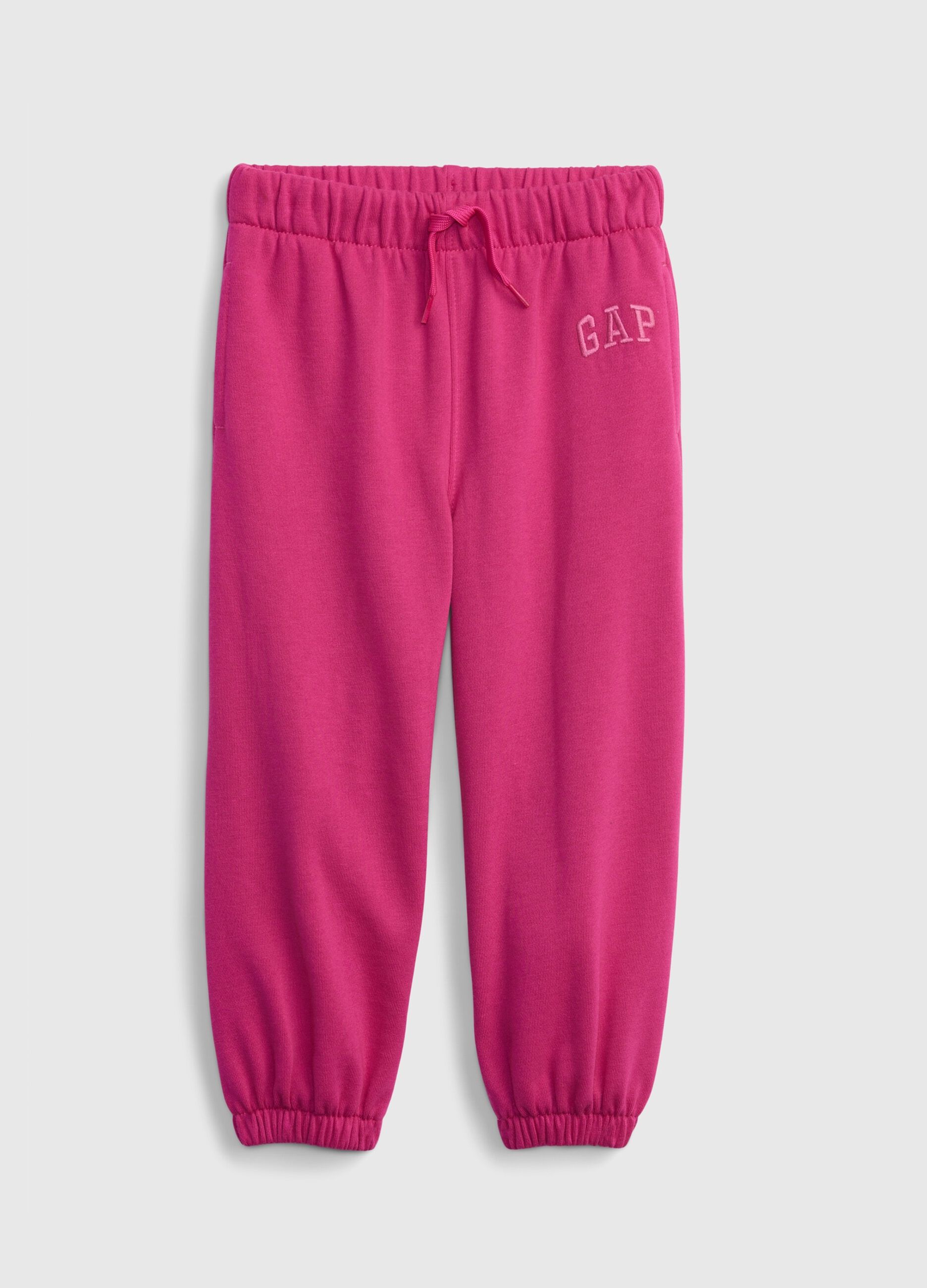 Plush joggers with logo embroidery