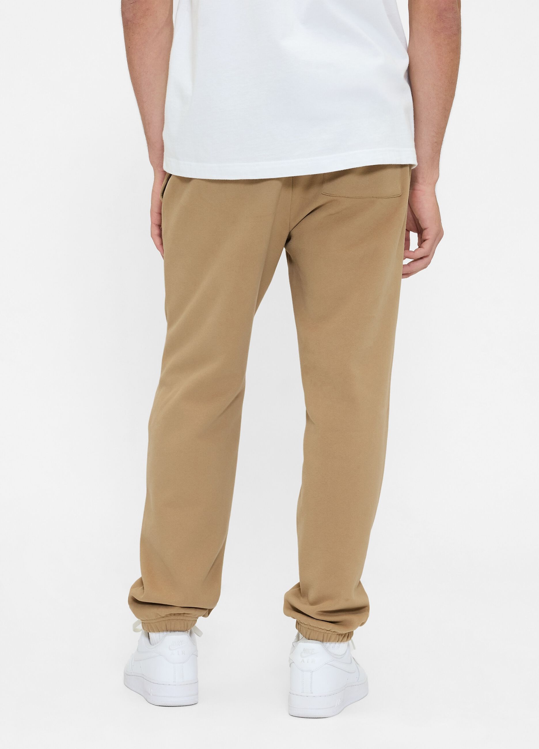 Pantaloni jogger beige in misto cotone e poliestere_2