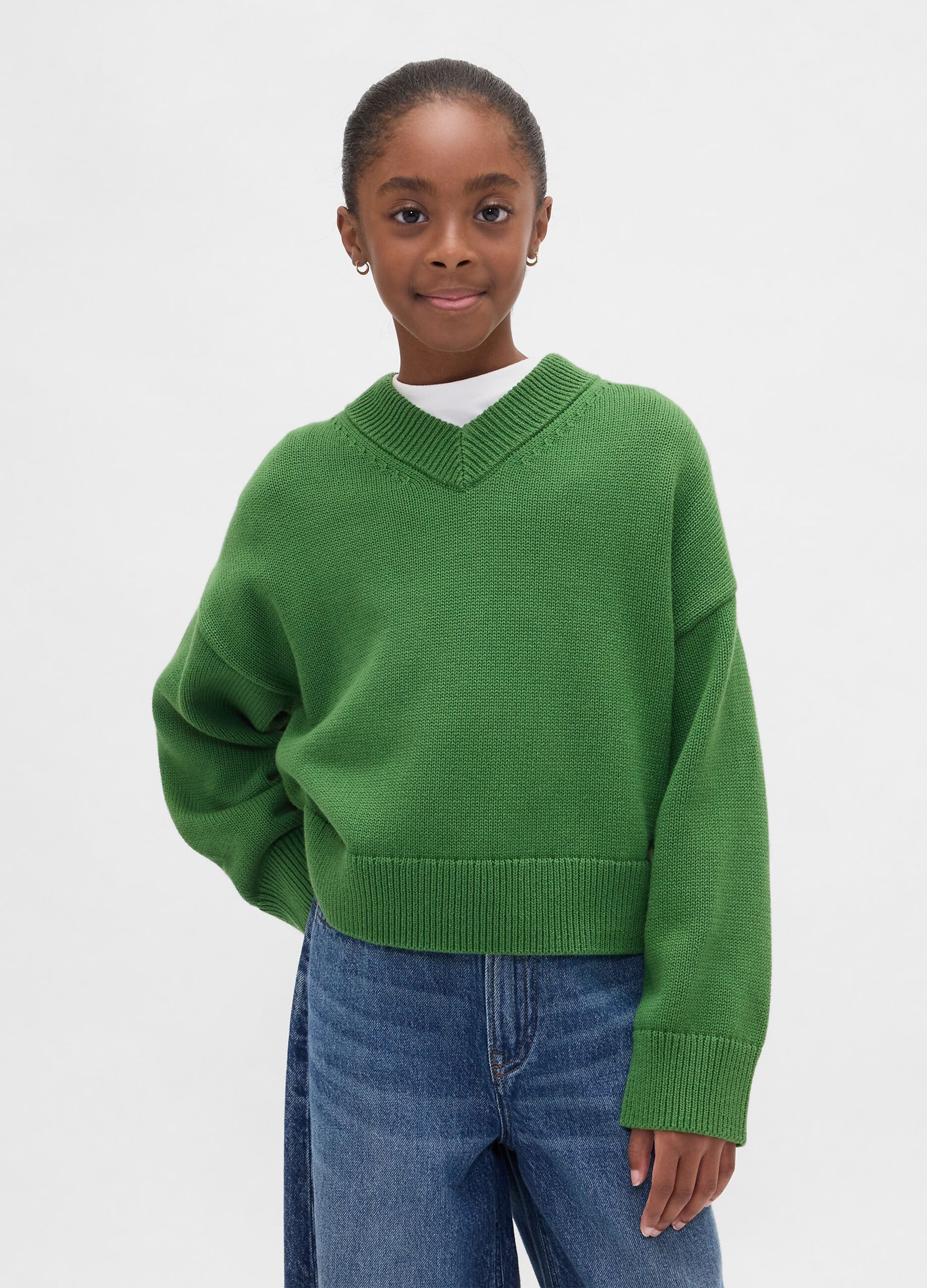 Maglione verde in cotone