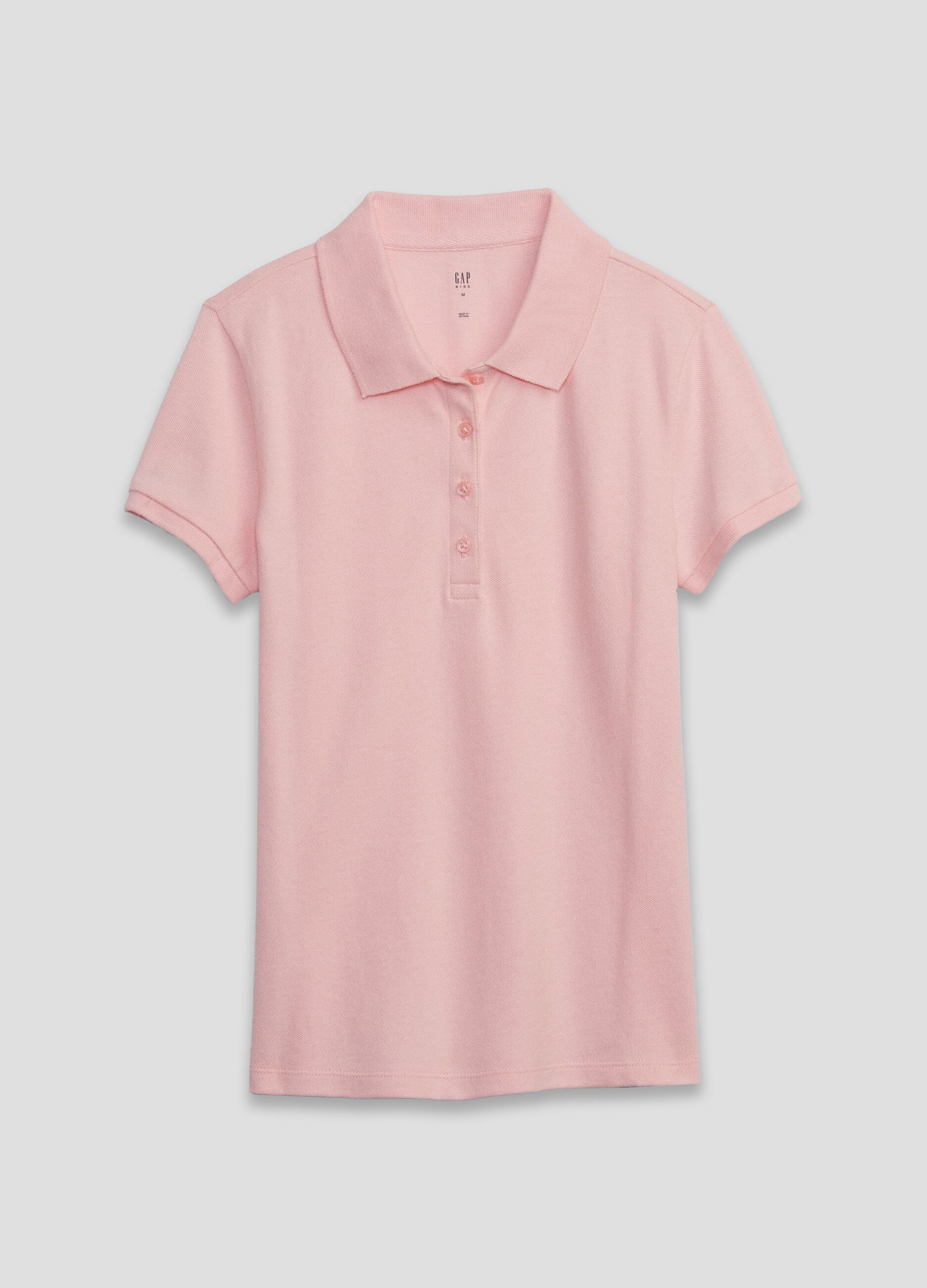 Solid colour pique polo shirt